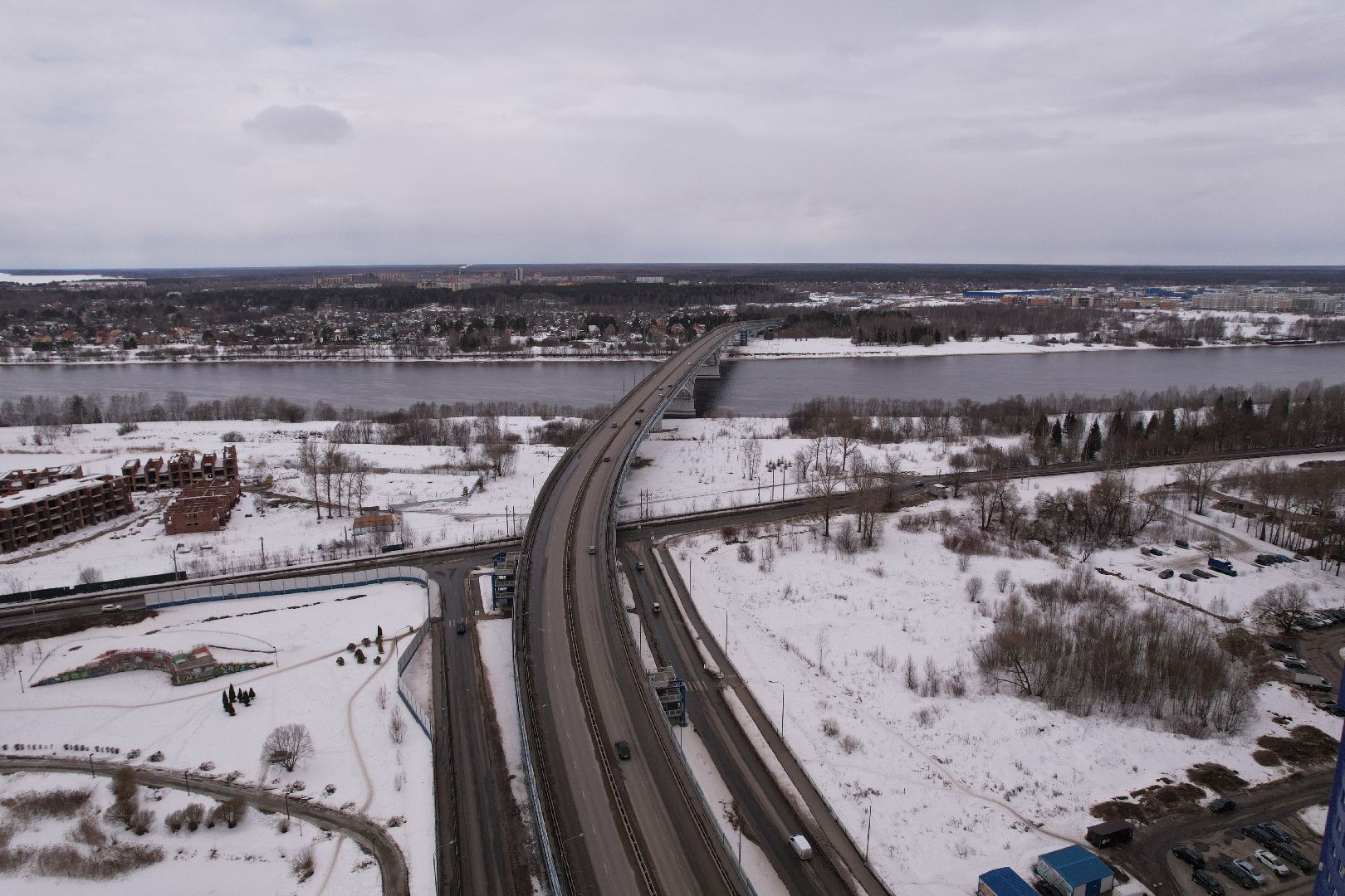 видео с коптера, дубна, строительство,