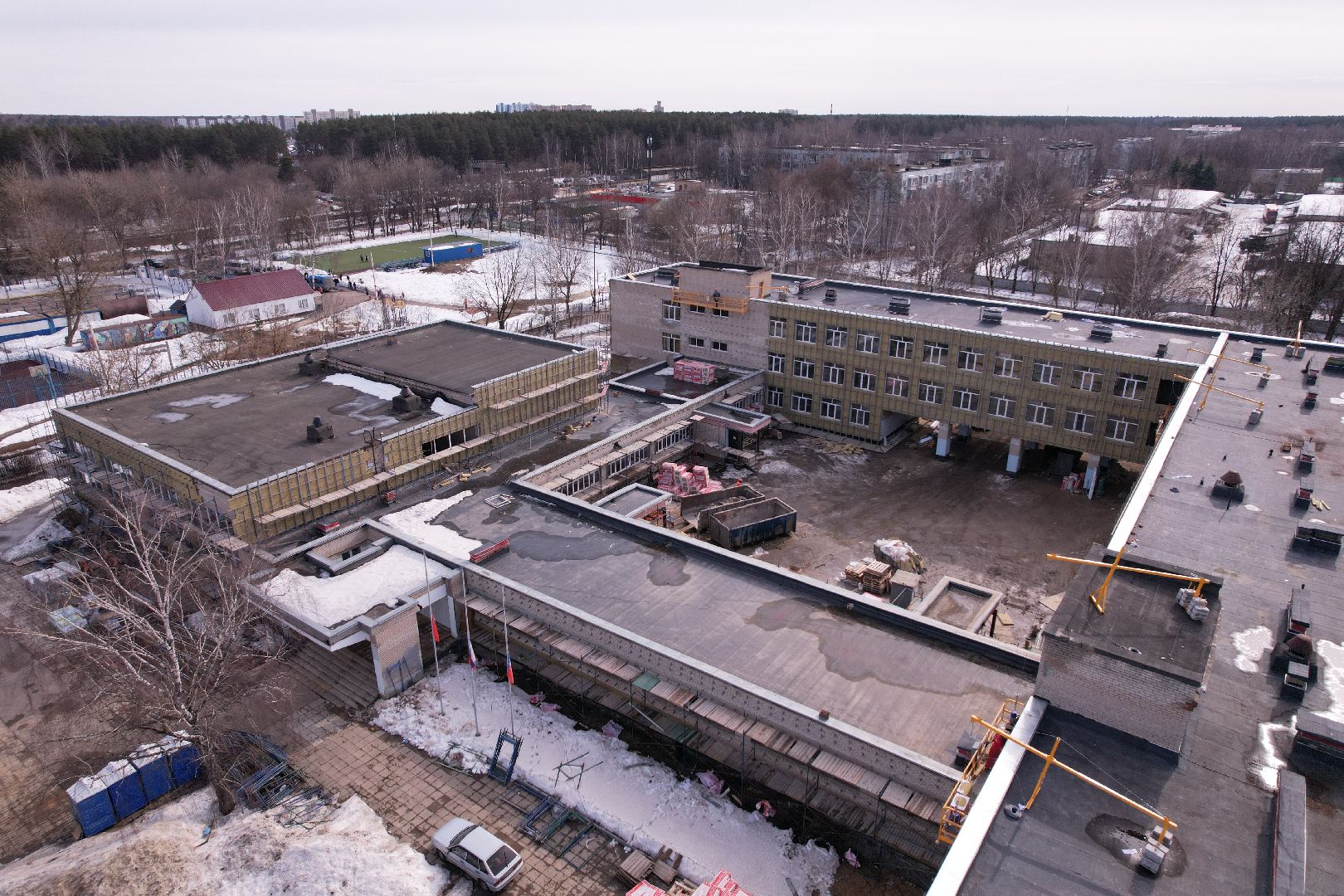 видео с коптера, школа, щёлково,