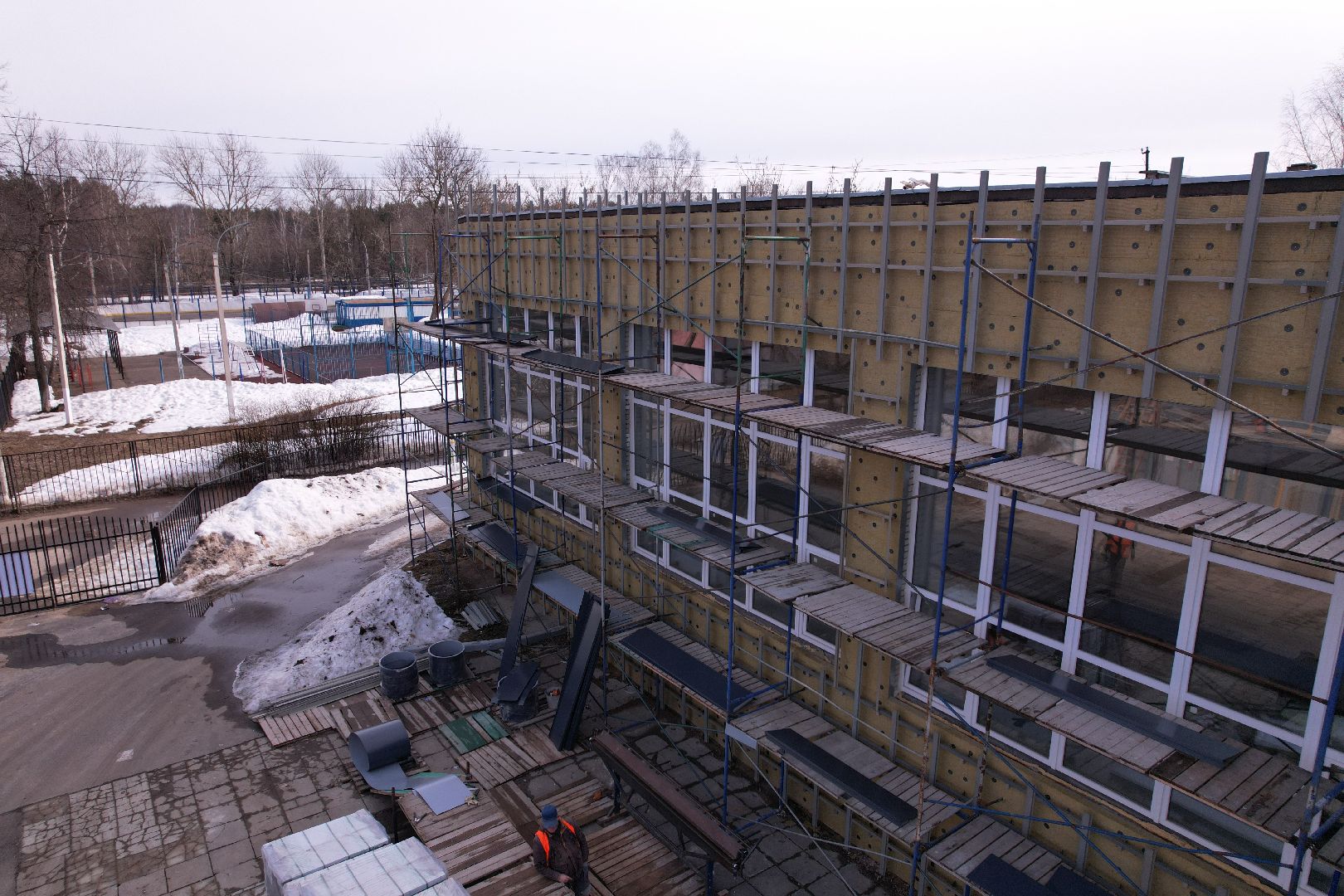 видео с коптера, школа, щёлково,