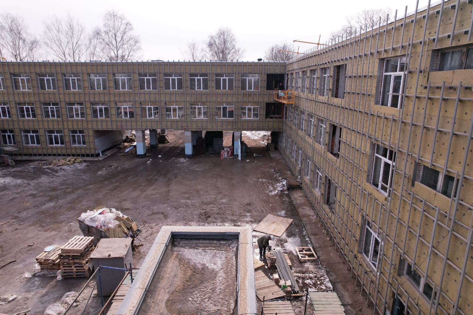 видео с коптера, школа, щёлково,