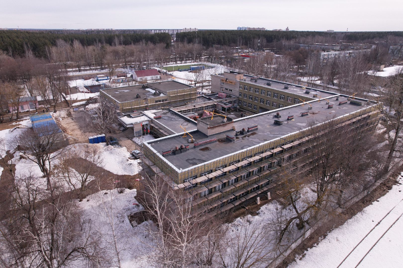 видео с коптера, школа, щёлково,