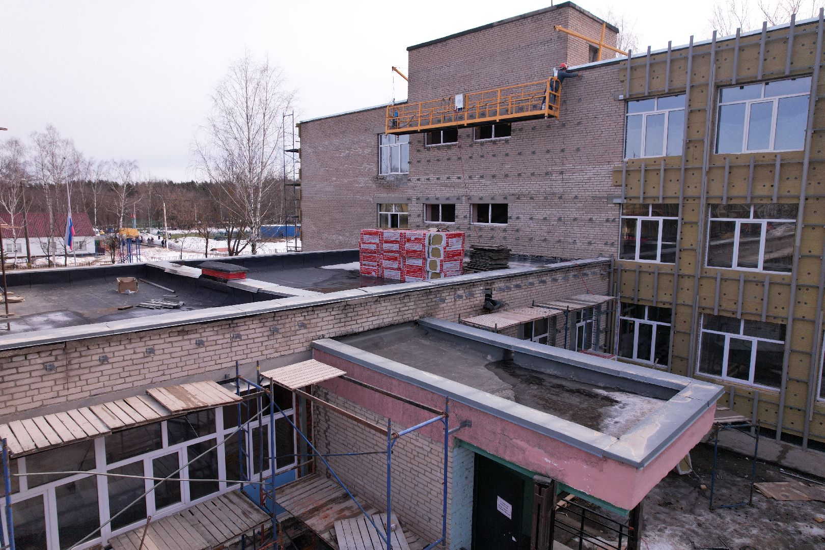 видео с коптера, школа, щёлково,