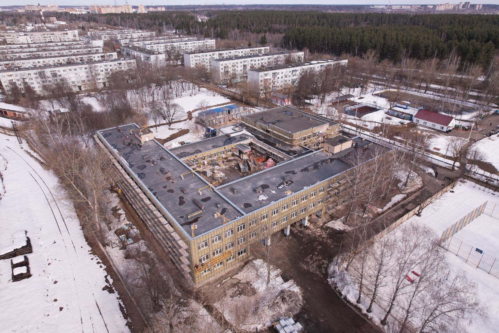 видео с коптера, школа, щёлково,