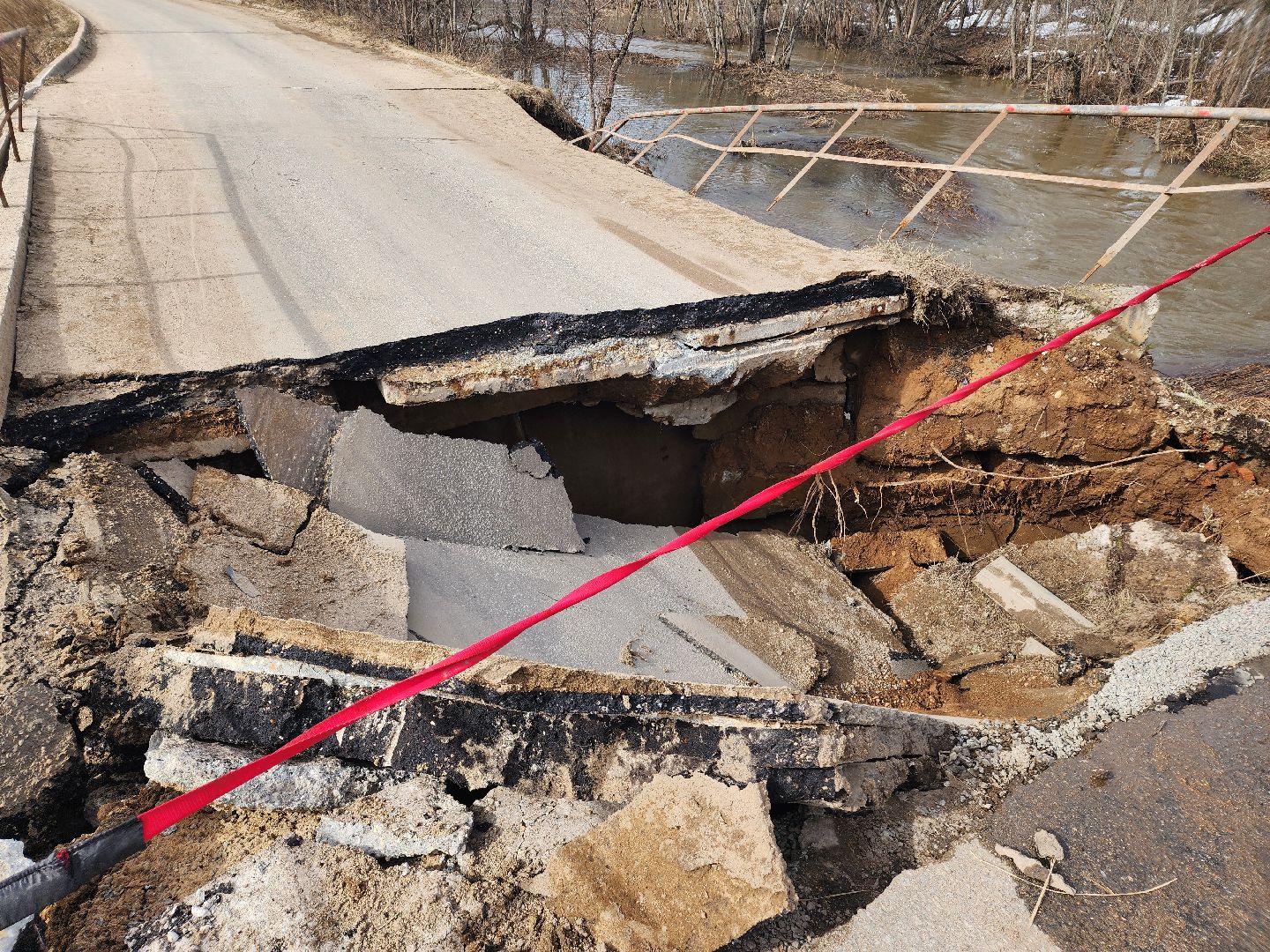 обрушение моста, паводок,