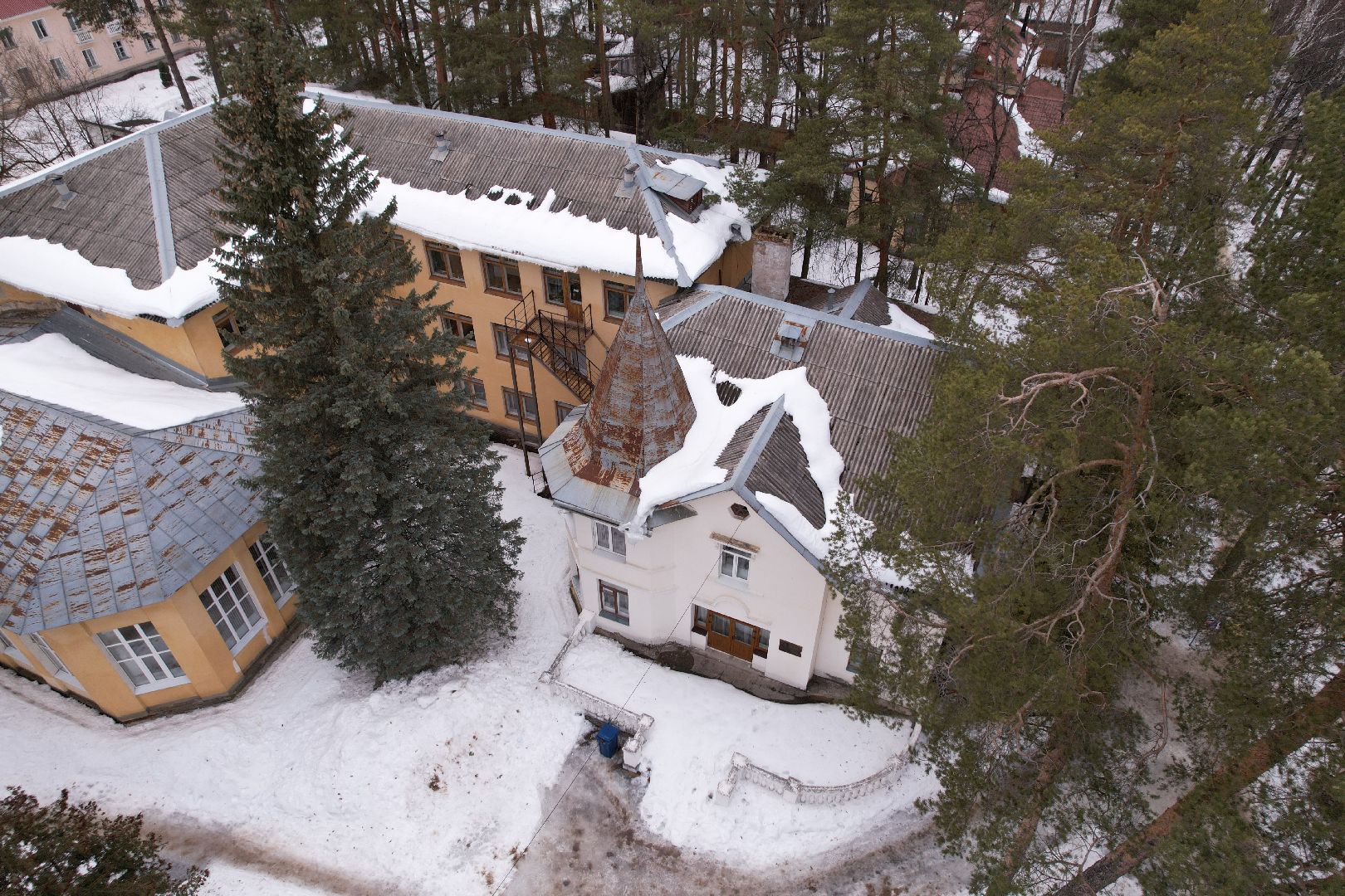 видео с коптера, школа, дубна,