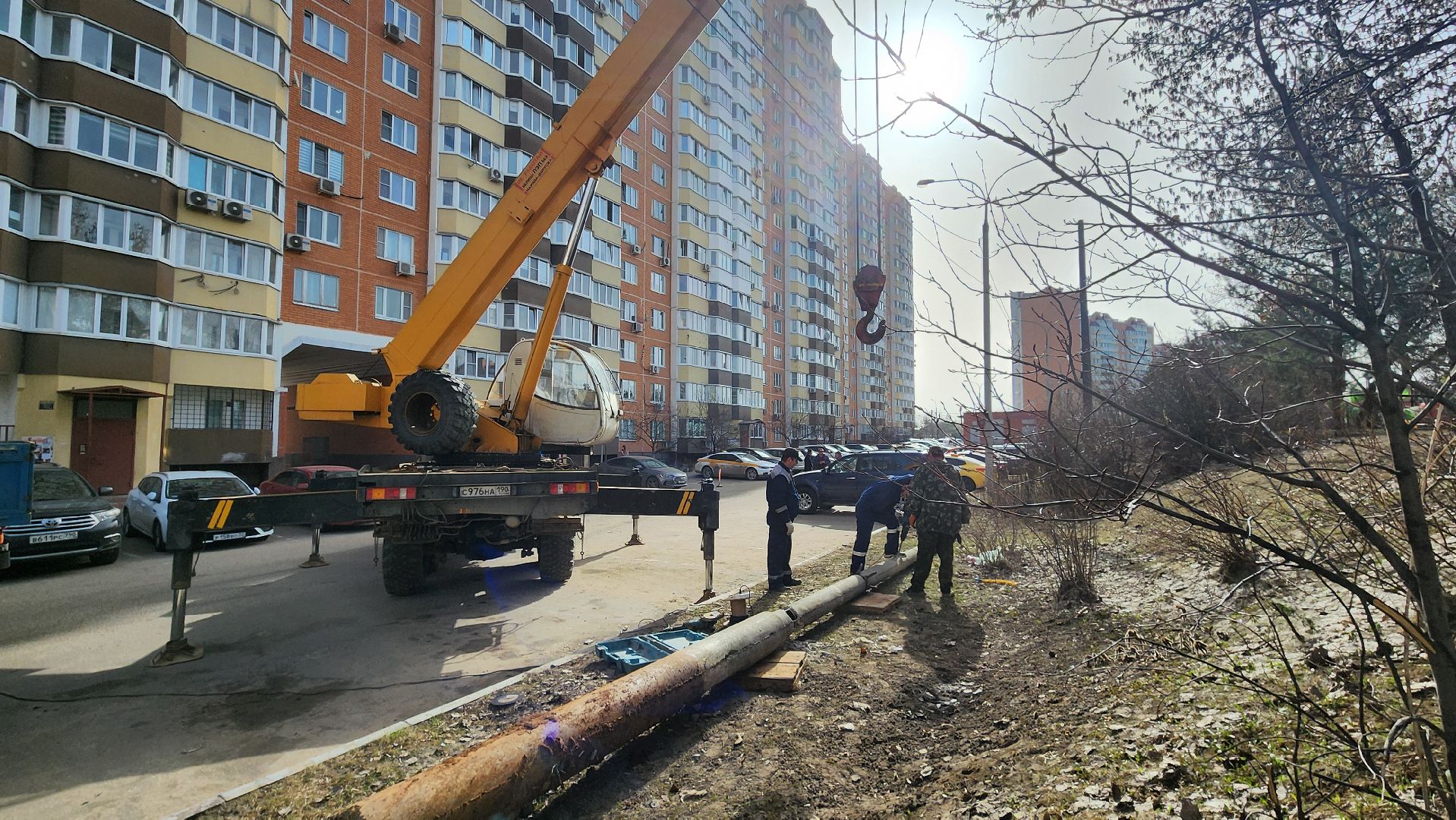 благоуйстройство, Домодедово, Подмосковье, Опора ЛЭП, демонтажные работы,