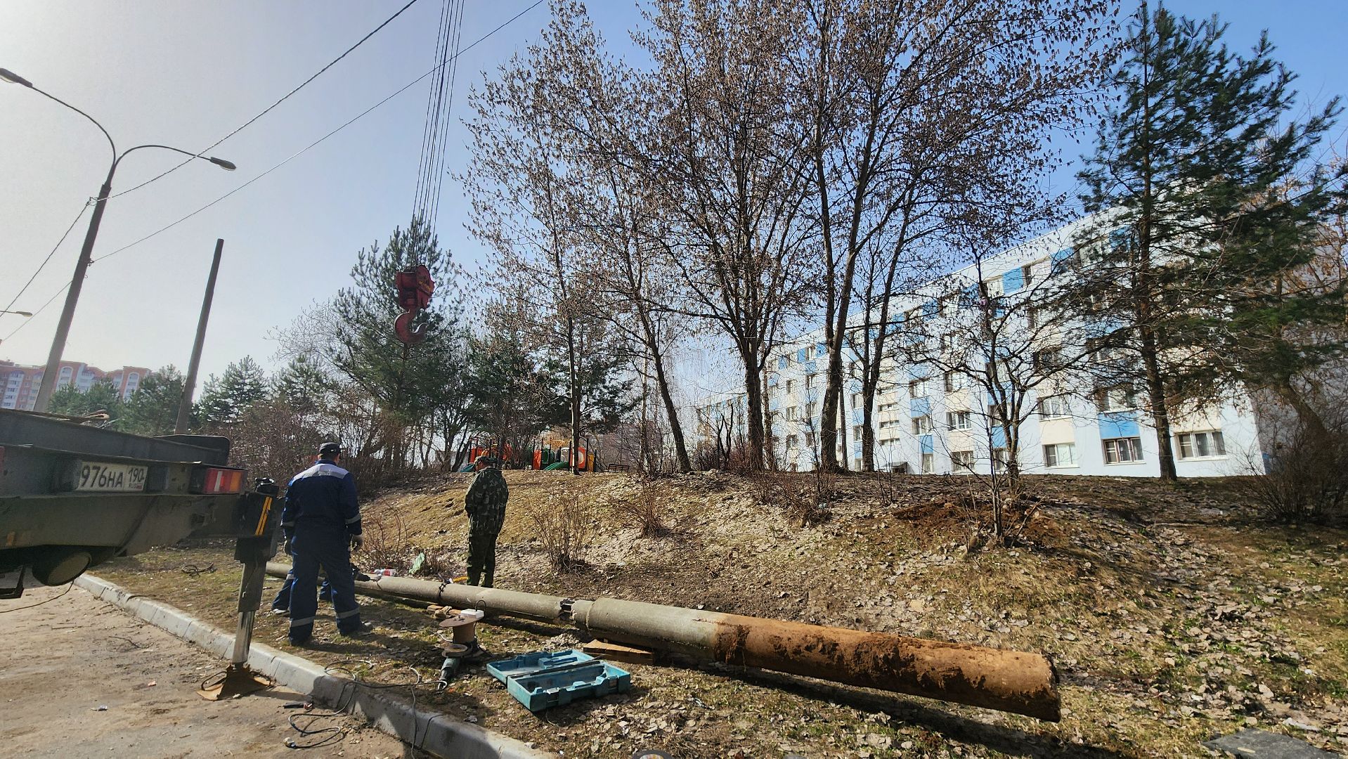 благоуйстройство, Домодедово, Подмосковье, Опора ЛЭП, демонтажные работы,