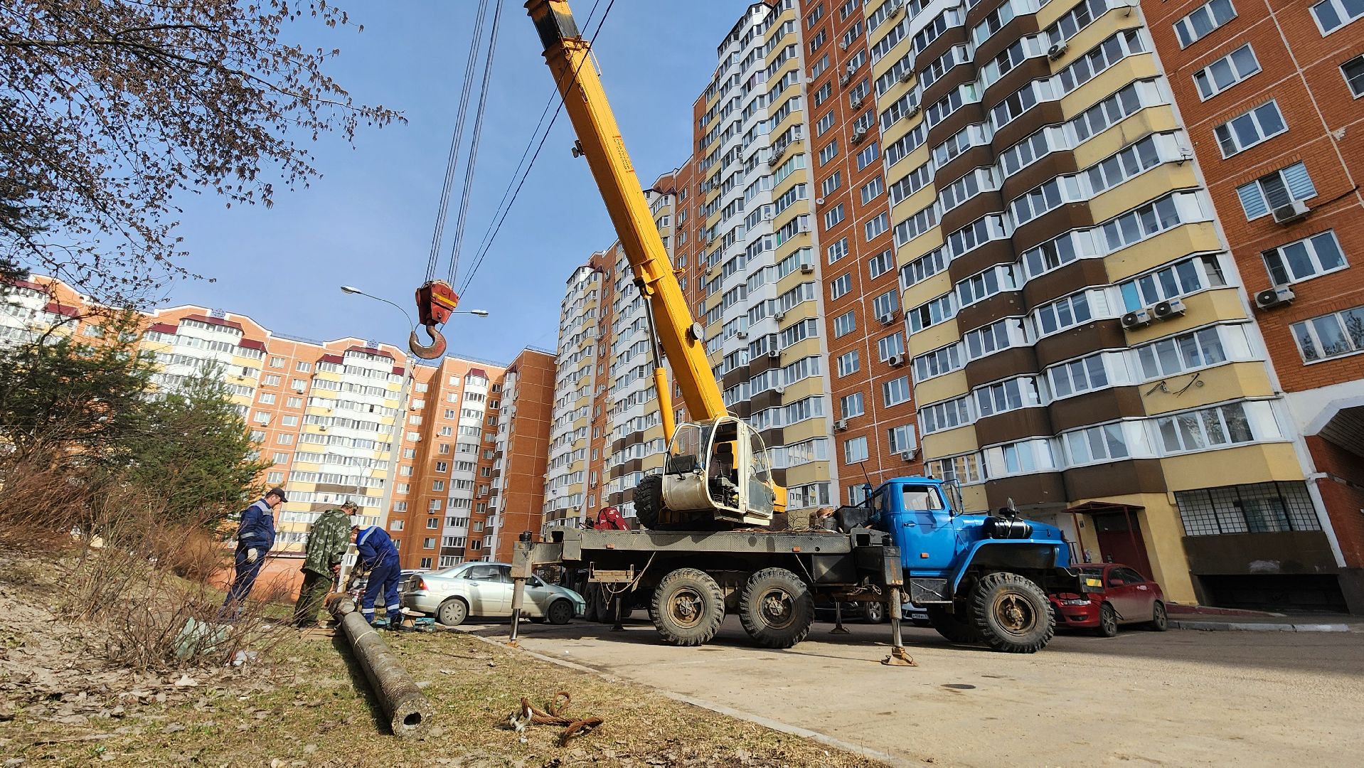 благоуйстройство, Домодедово, Подмосковье, Опора ЛЭП, демонтажные работы,