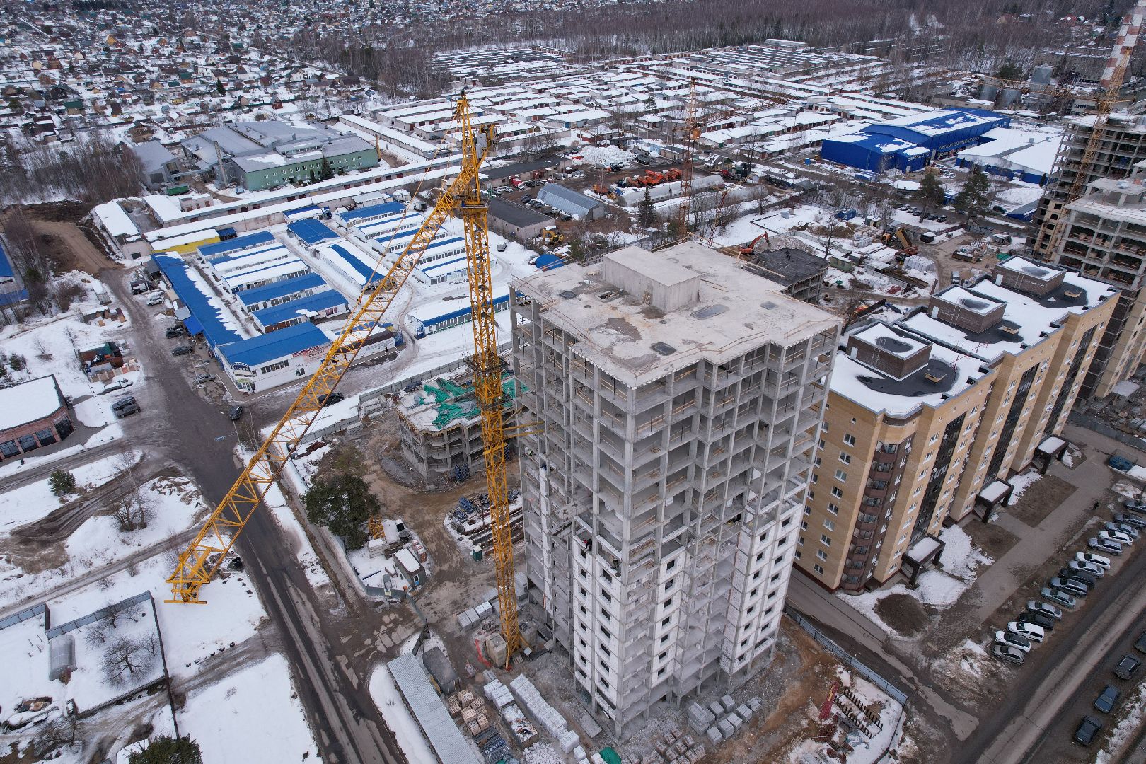 видео с коптера, дом, дубна,