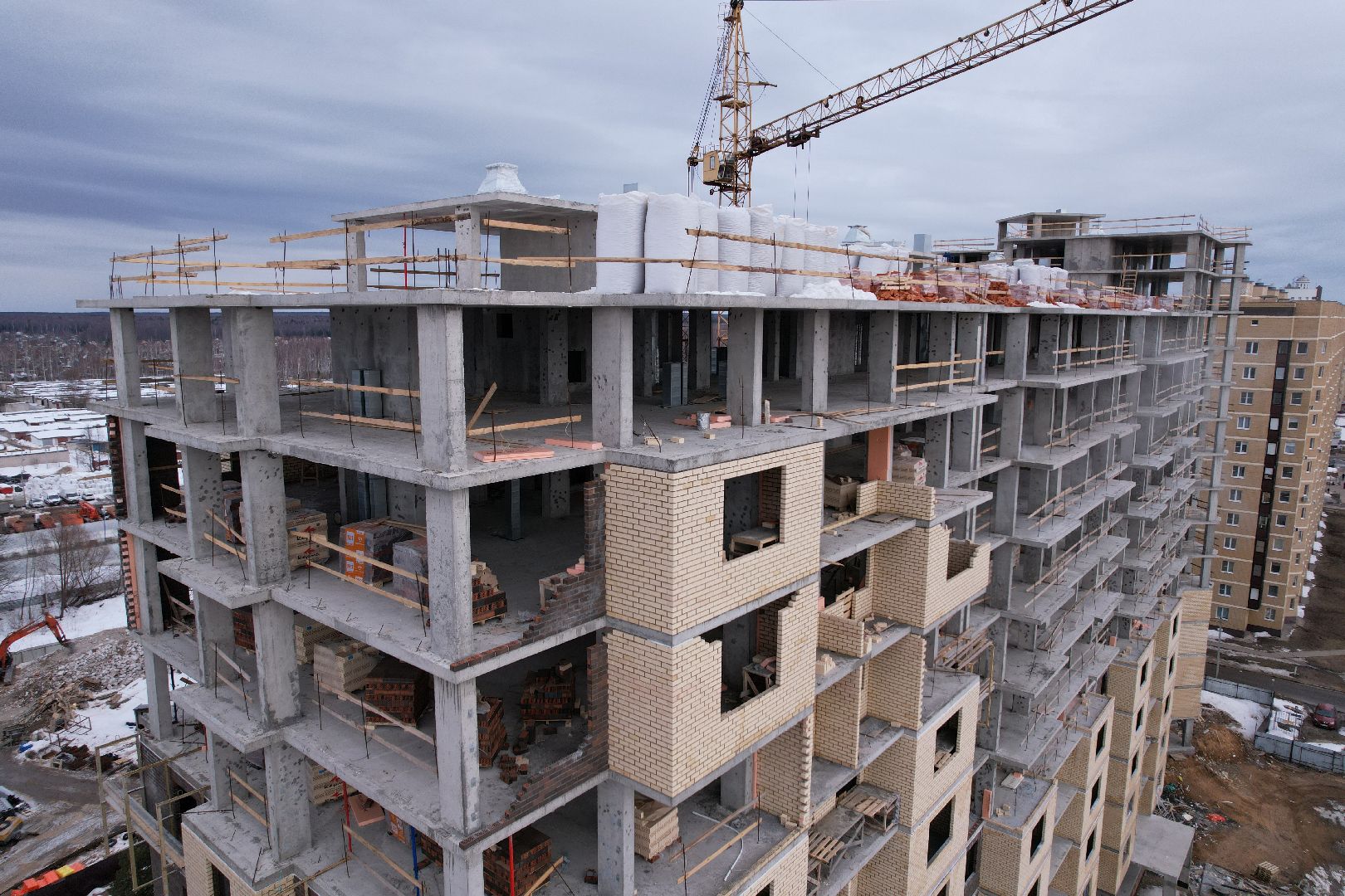 видео с коптера, дом, дубна,