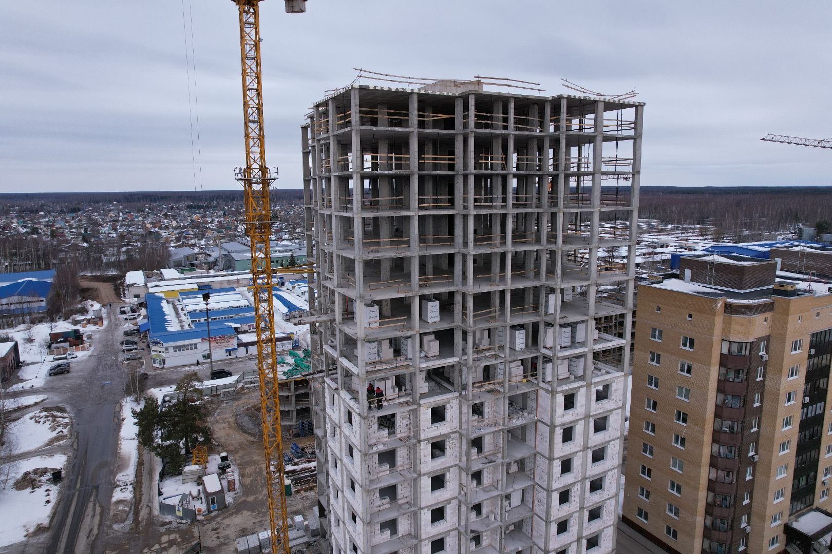 видео с коптера, дом, дубна,
