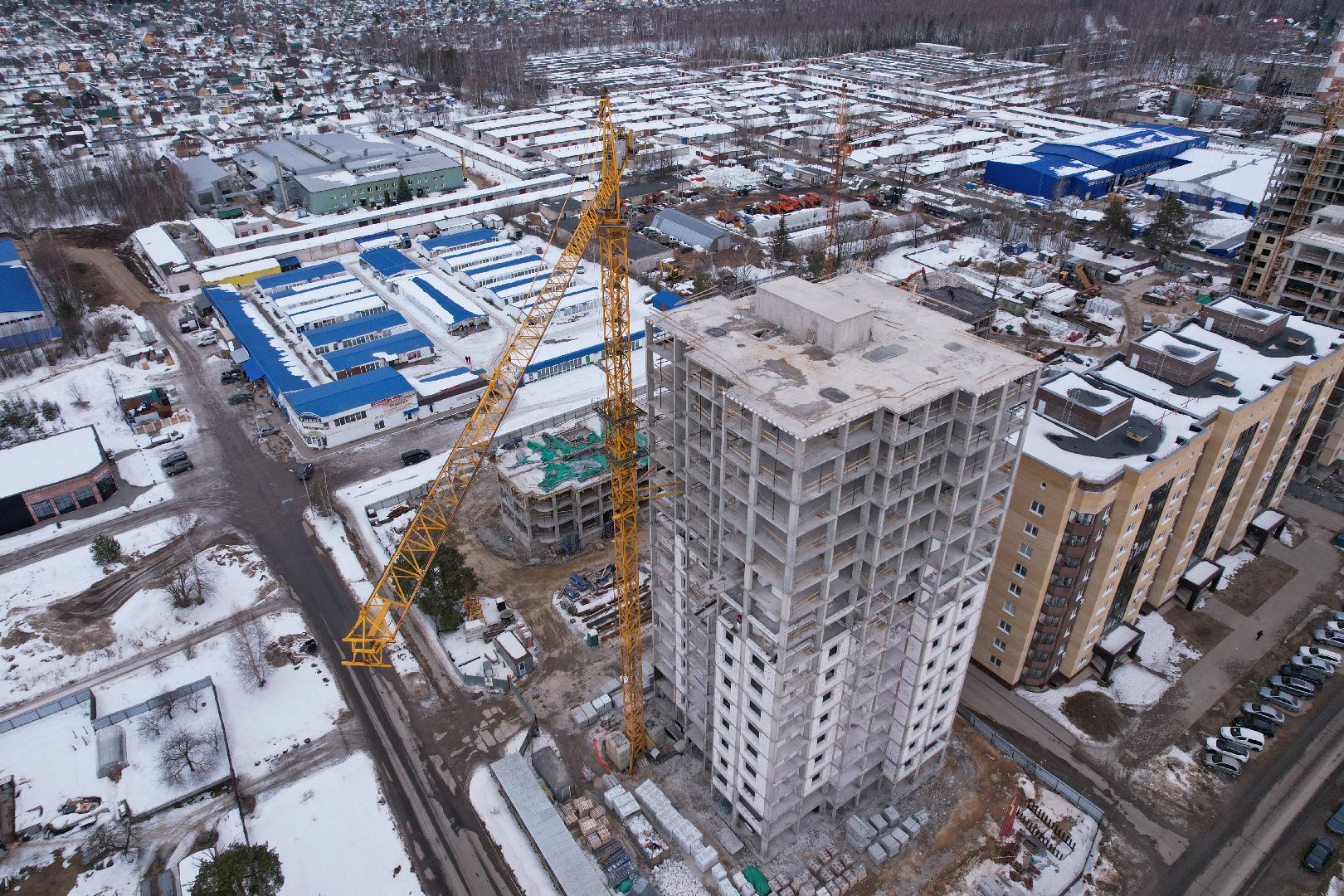 видео с коптера, дом, дубна,