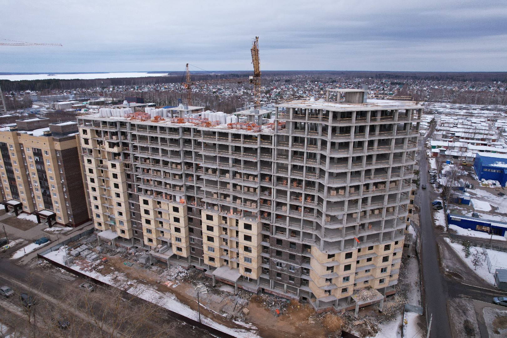 видео с коптера, дом, дубна,