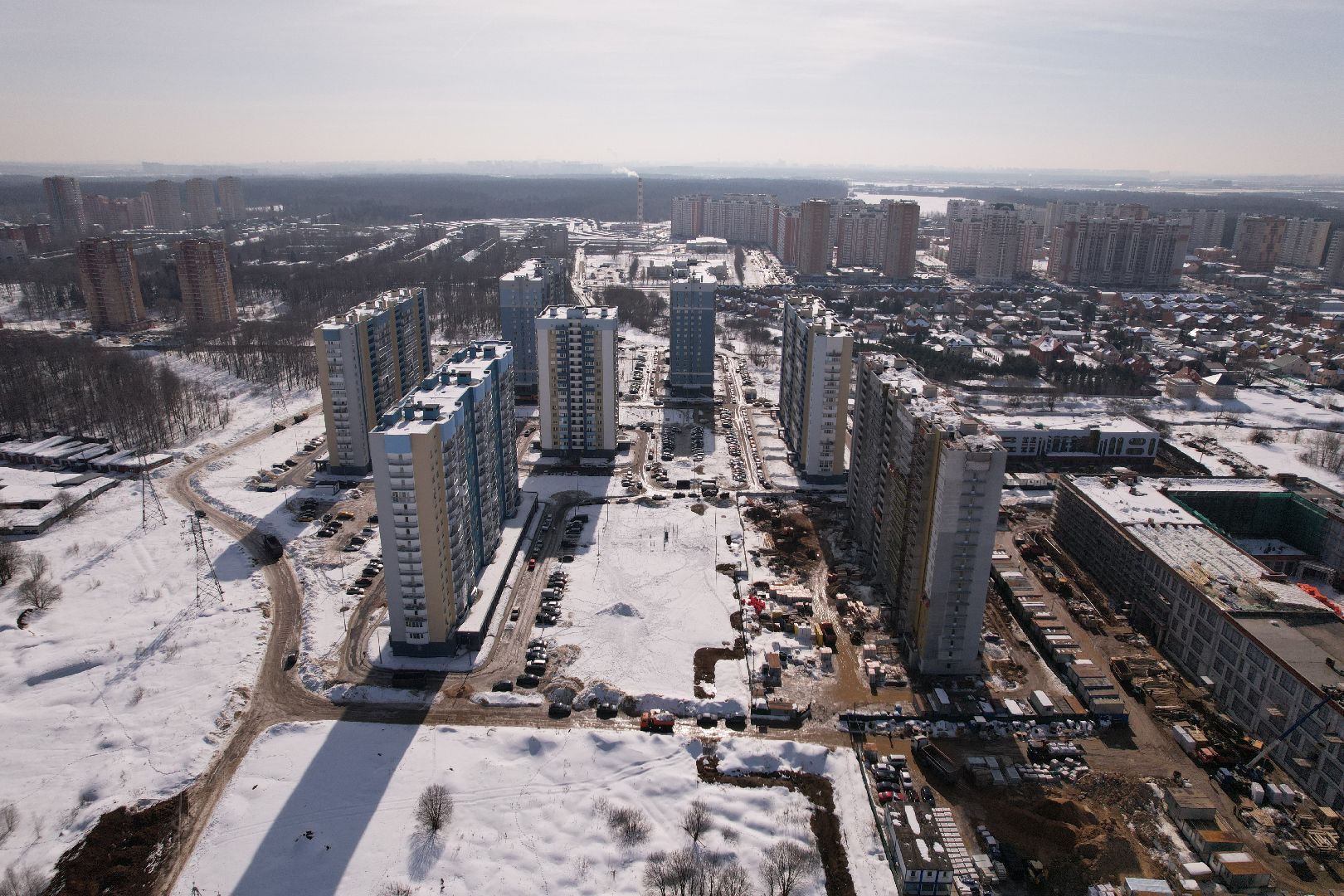 видео с коптера, дом, строительство, жилье,