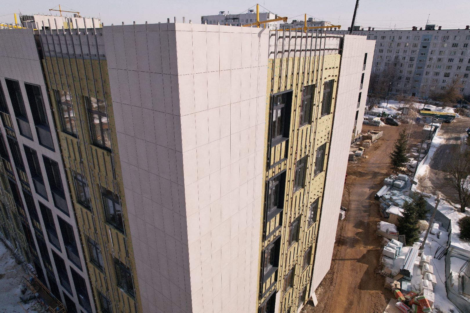 видео с коптера, поликлиника, медицина, лобня,