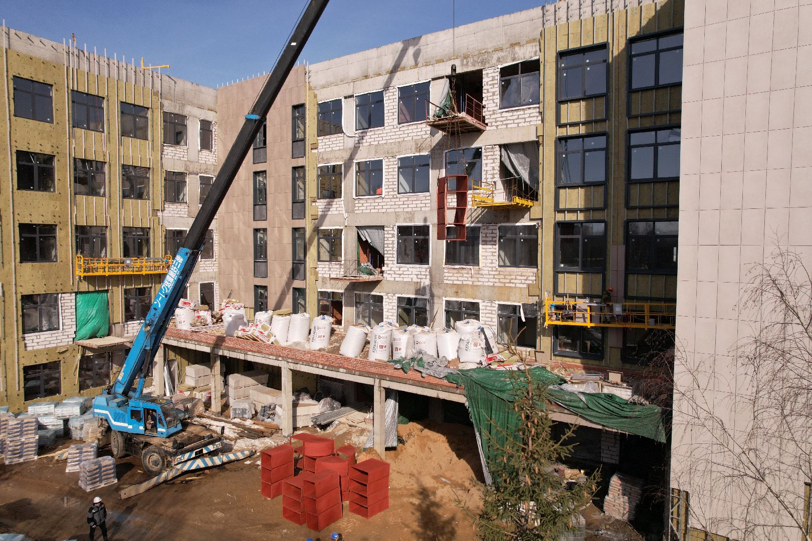 видео с коптера, поликлиника, медицина, лобня,