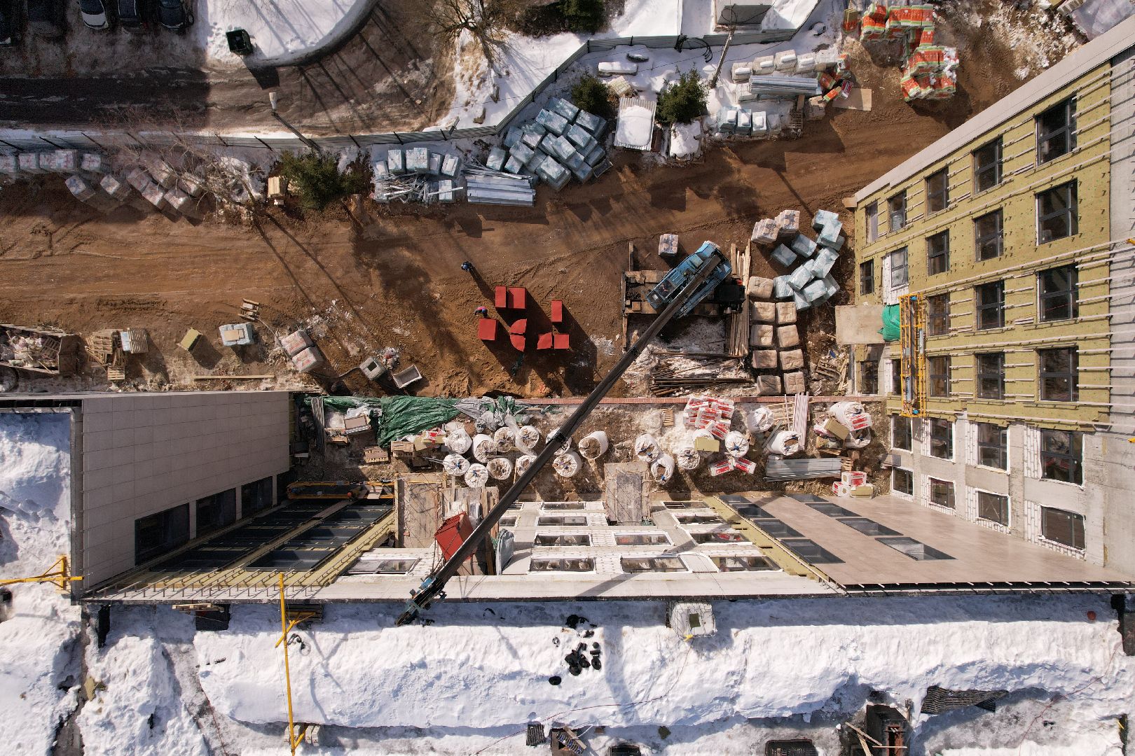 видео с коптера, поликлиника, медицина, лобня,