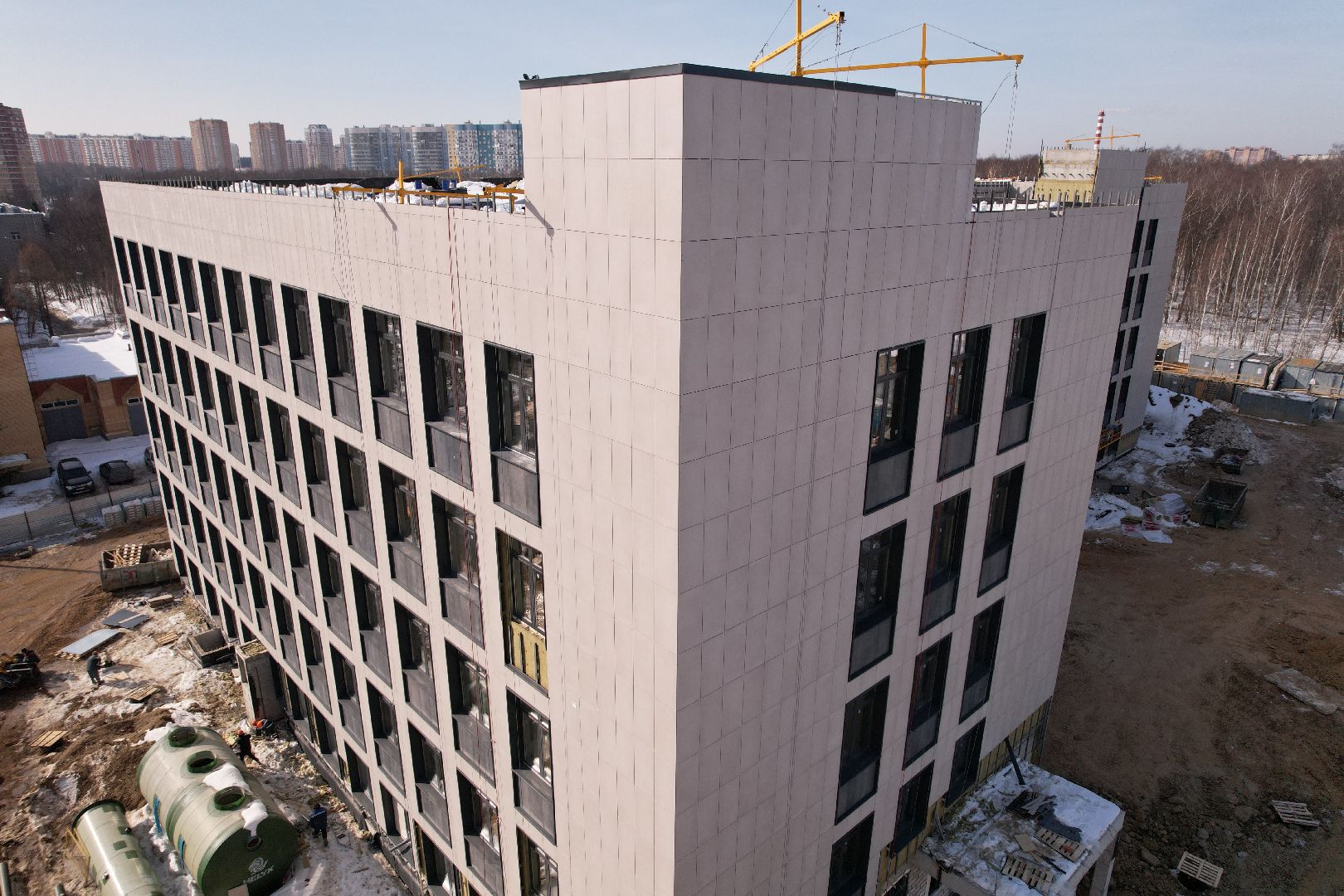 видео с коптера, поликлиника, медицина, лобня,