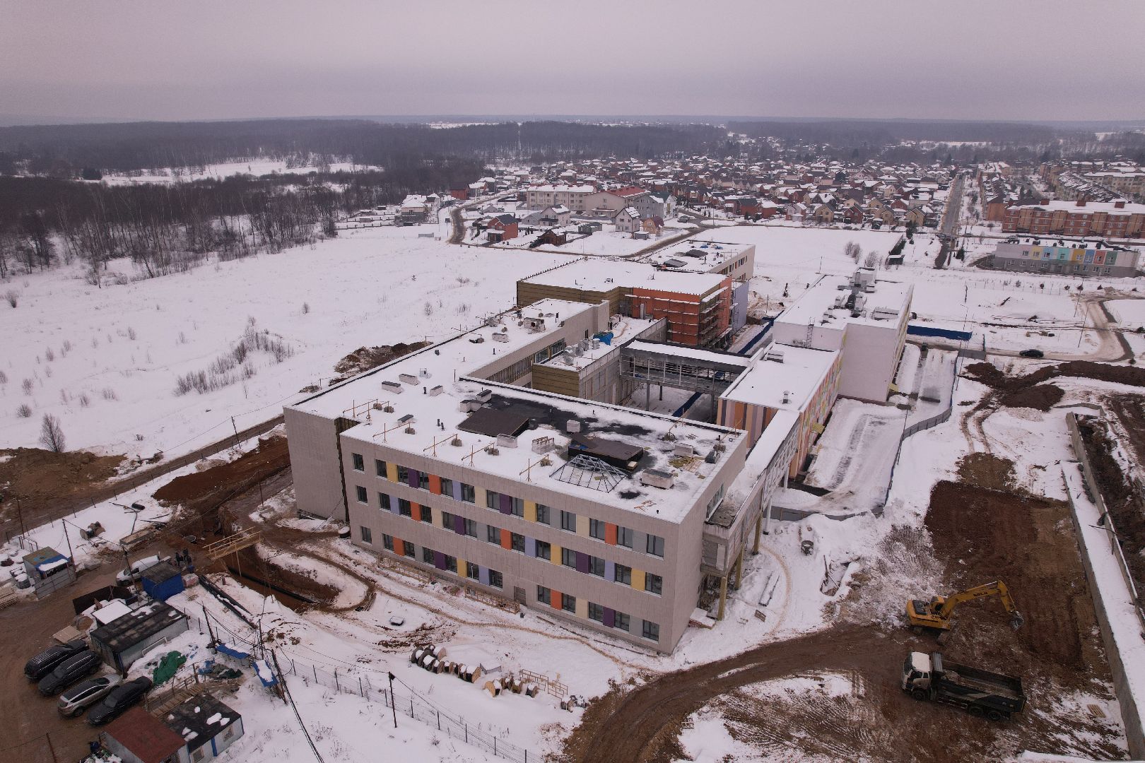 видео с коптера, фасад, школа, ступино,