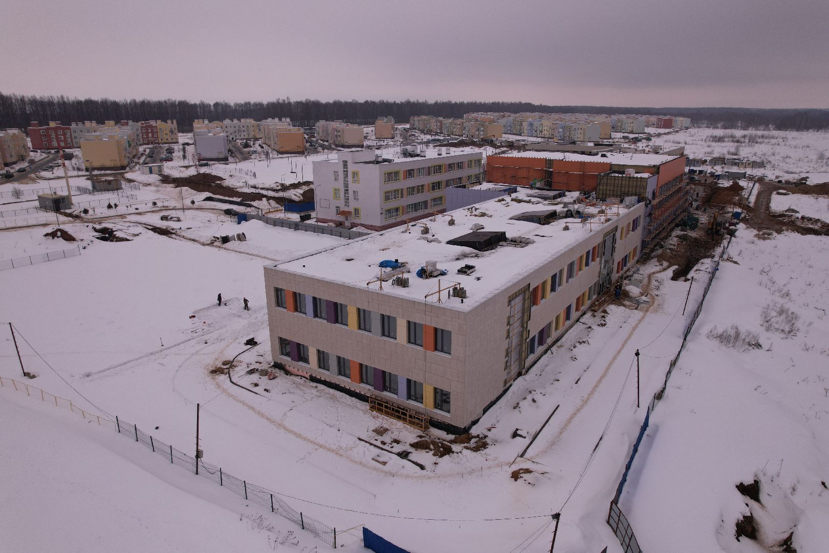 видео с коптера, фасад, школа, ступино,