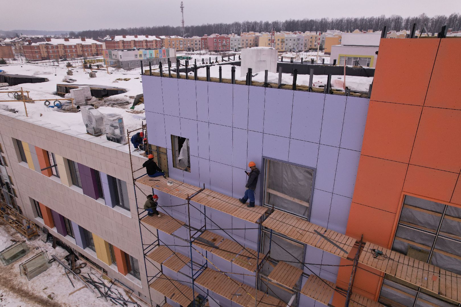 видео с коптера, фасад, школа, ступино,