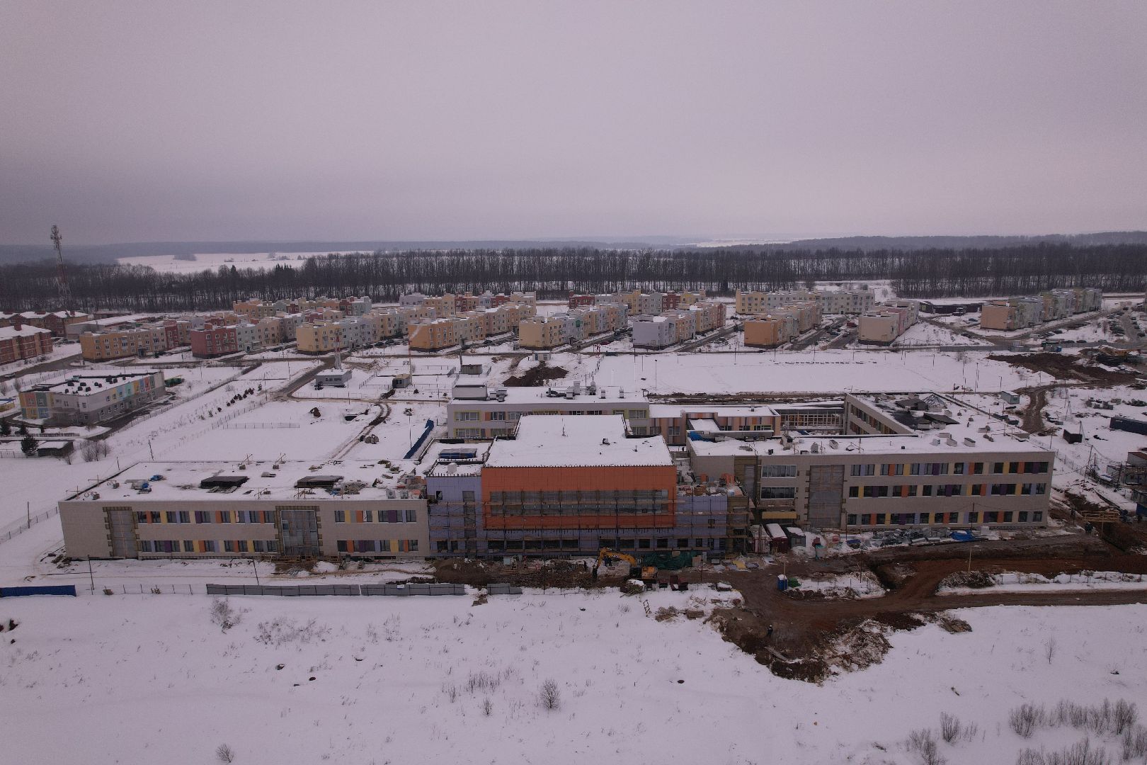 видео с коптера, фасад, школа, ступино,