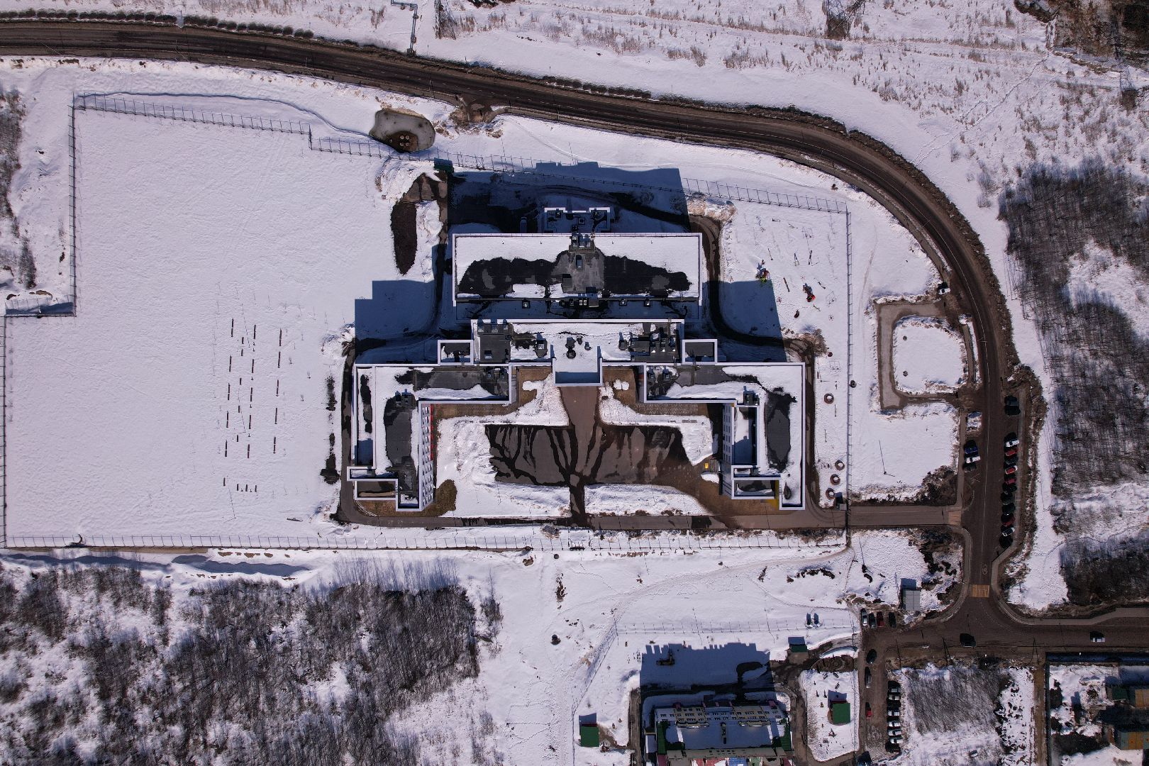 видео с коптера, лицей, школа,