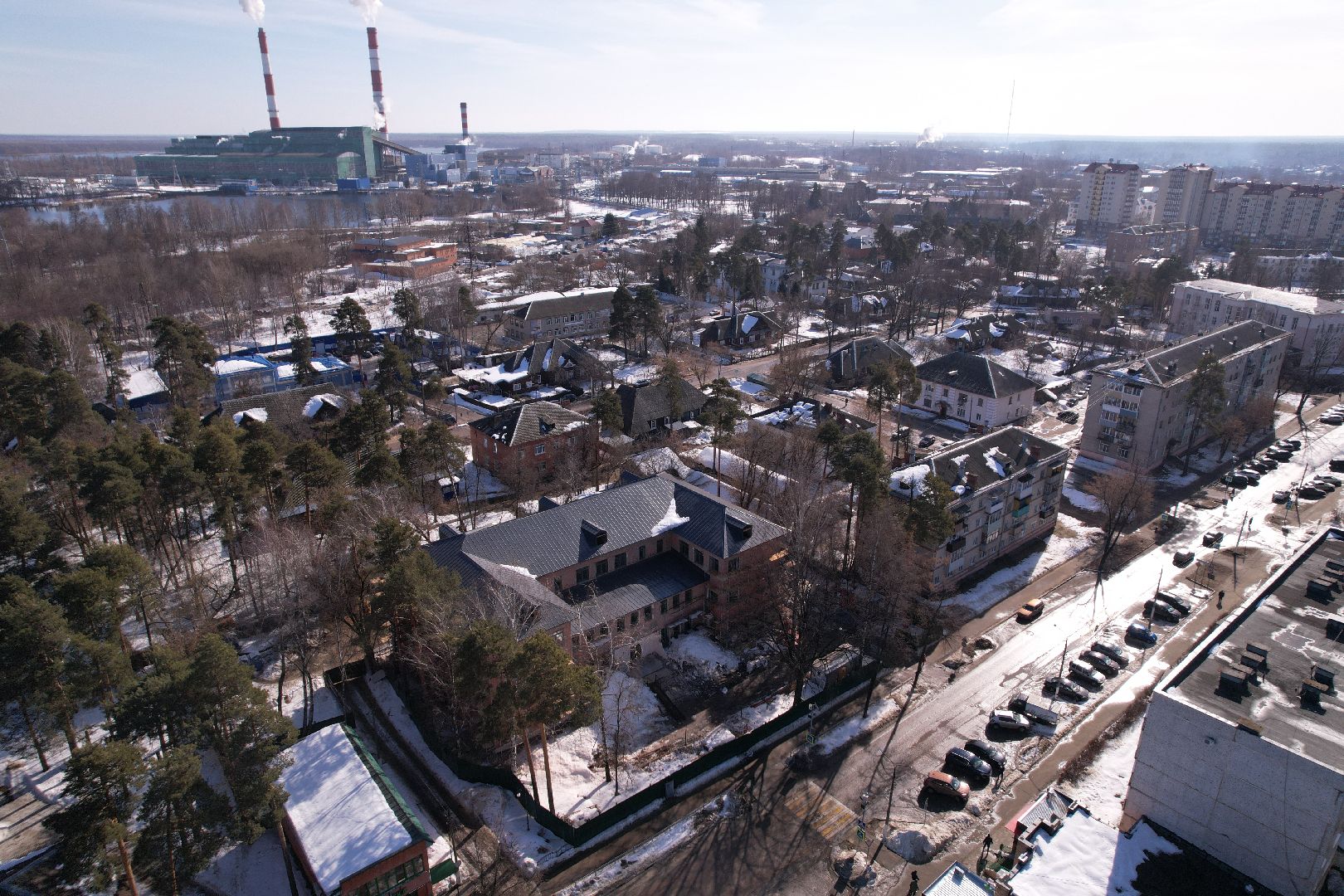 видео с коптера, поликлиника, шатура,