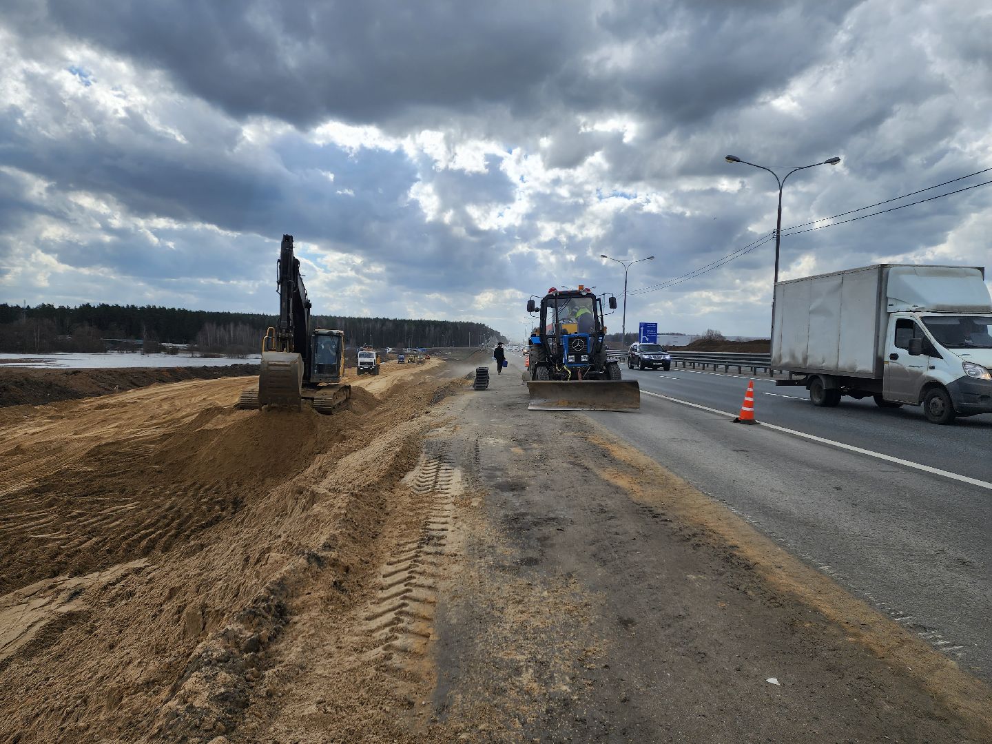 пушкино, дорожное движение, трасса, реконструкция, дорожные работы,