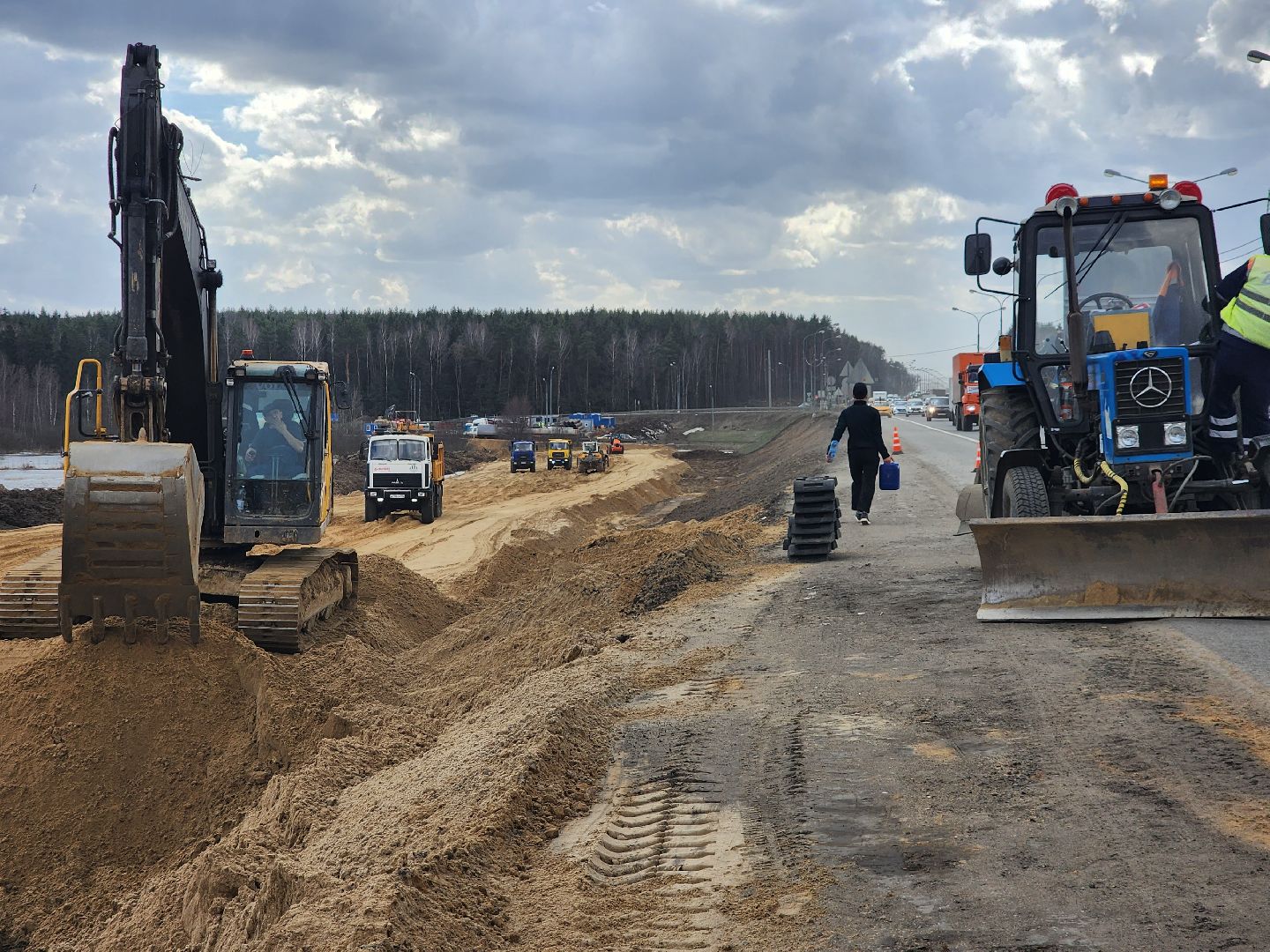 пушкино, дорожное движение, трасса, реконструкция, дорожные работы,