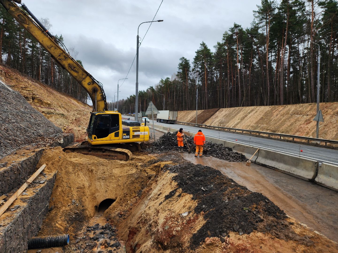 серпухов, строительство дорог, автобан, габион, трасса А108,