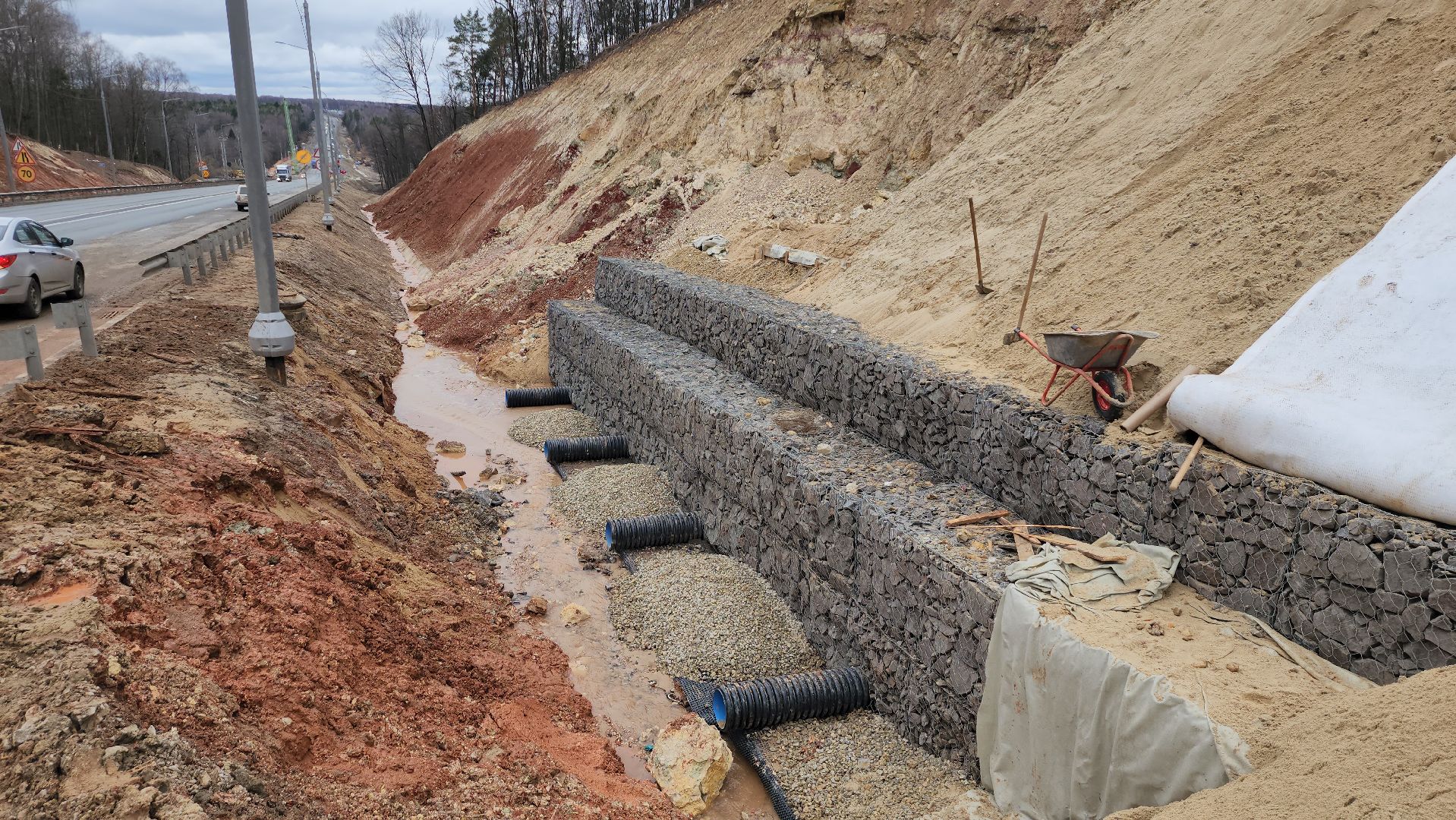 серпухов, строительство дорог, автобан, габион, трасса А108,