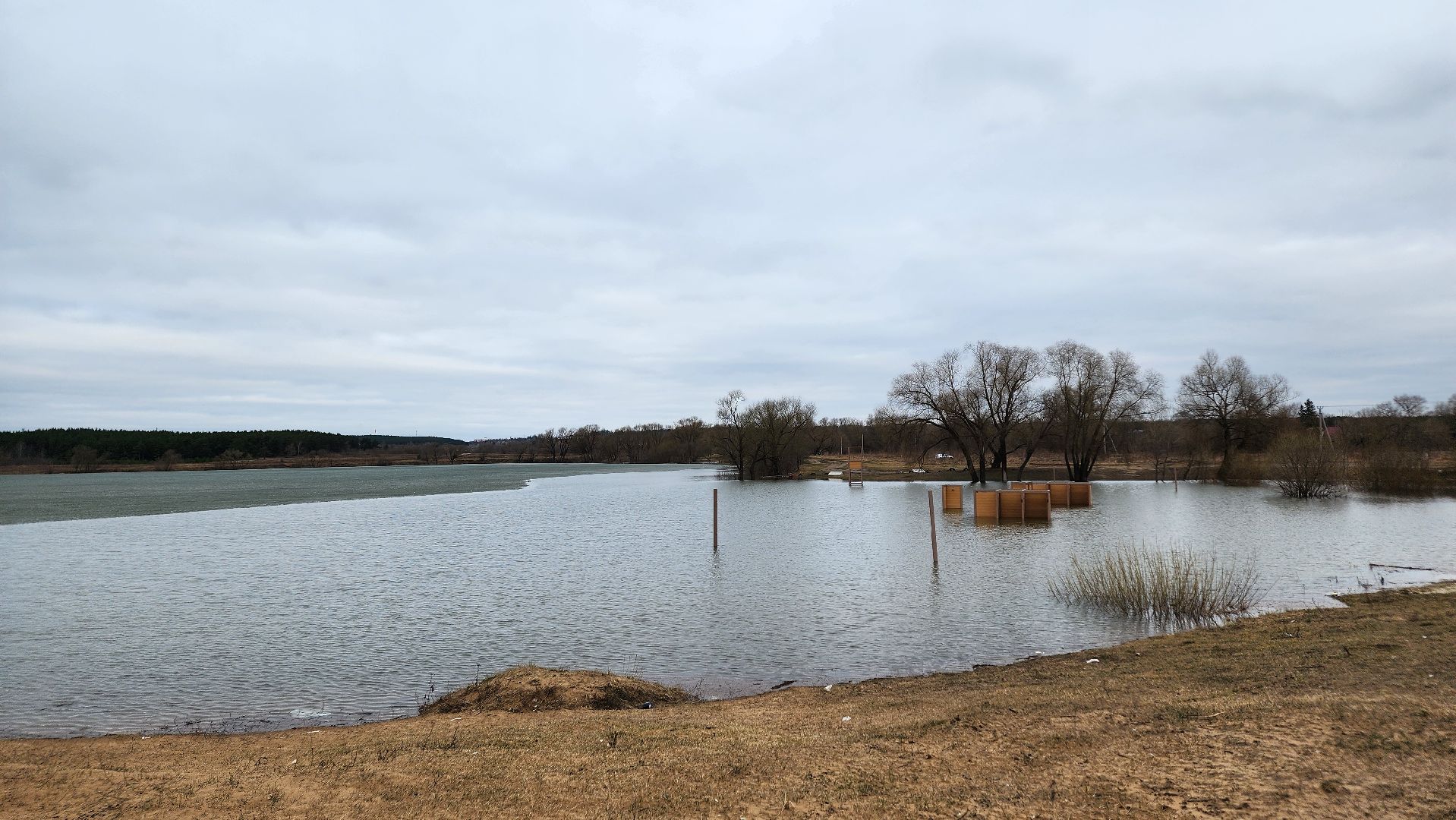 Природа подмосковья, весенний паводок, ступино,