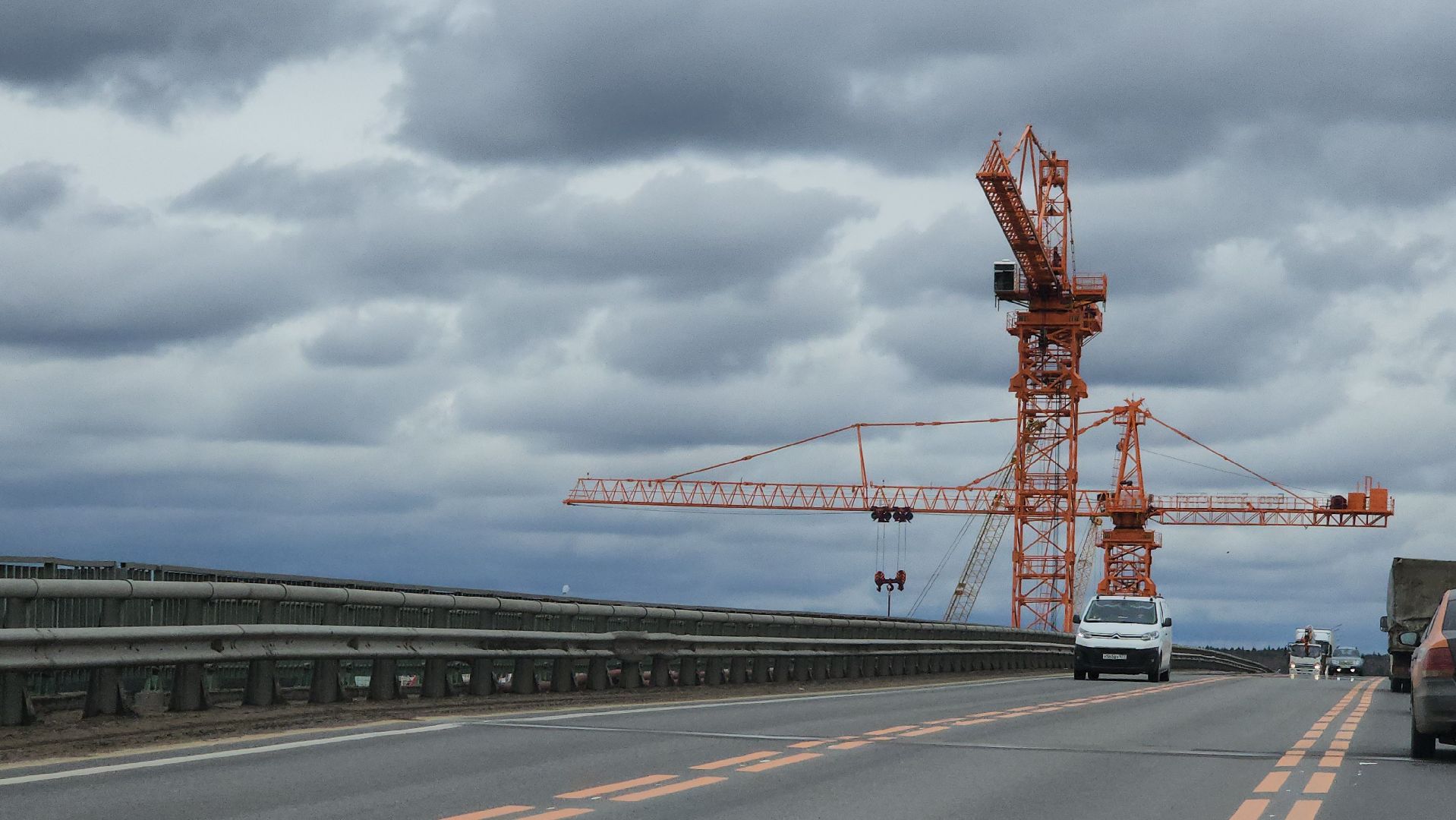 серпухов, федеральная трасса М2, мост через Оку, строительство моста, 102 км,