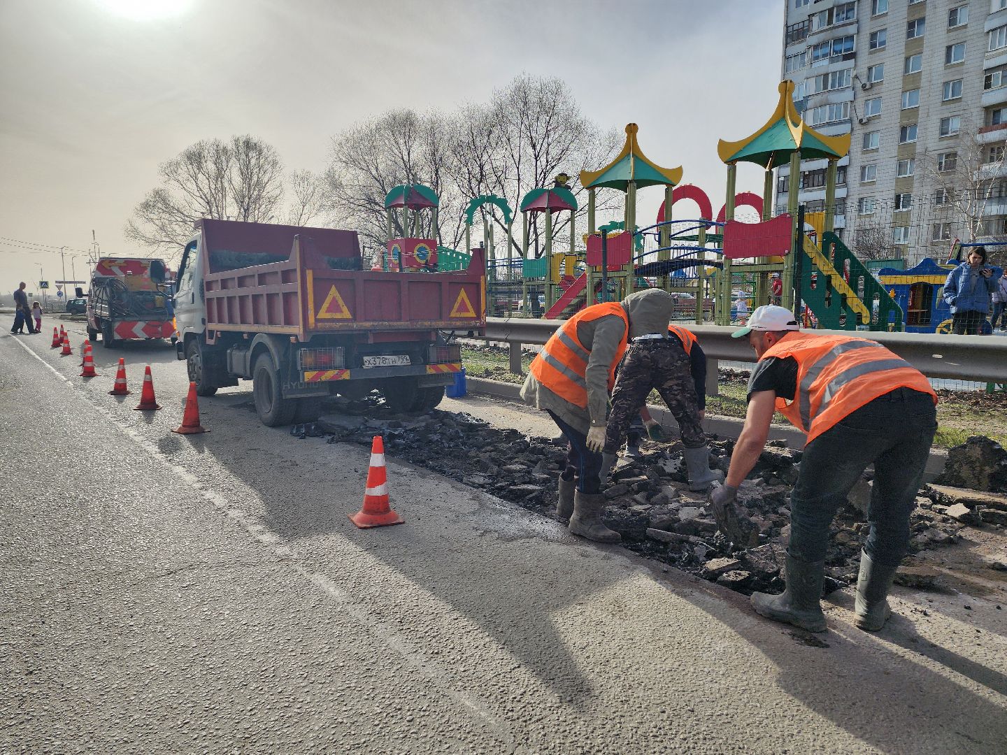 серпухов, подмосковье, благоустройство, меняют асфальт,