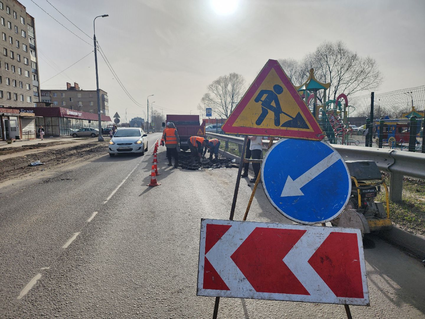 серпухов, подмосковье, благоустройство, меняют асфальт,