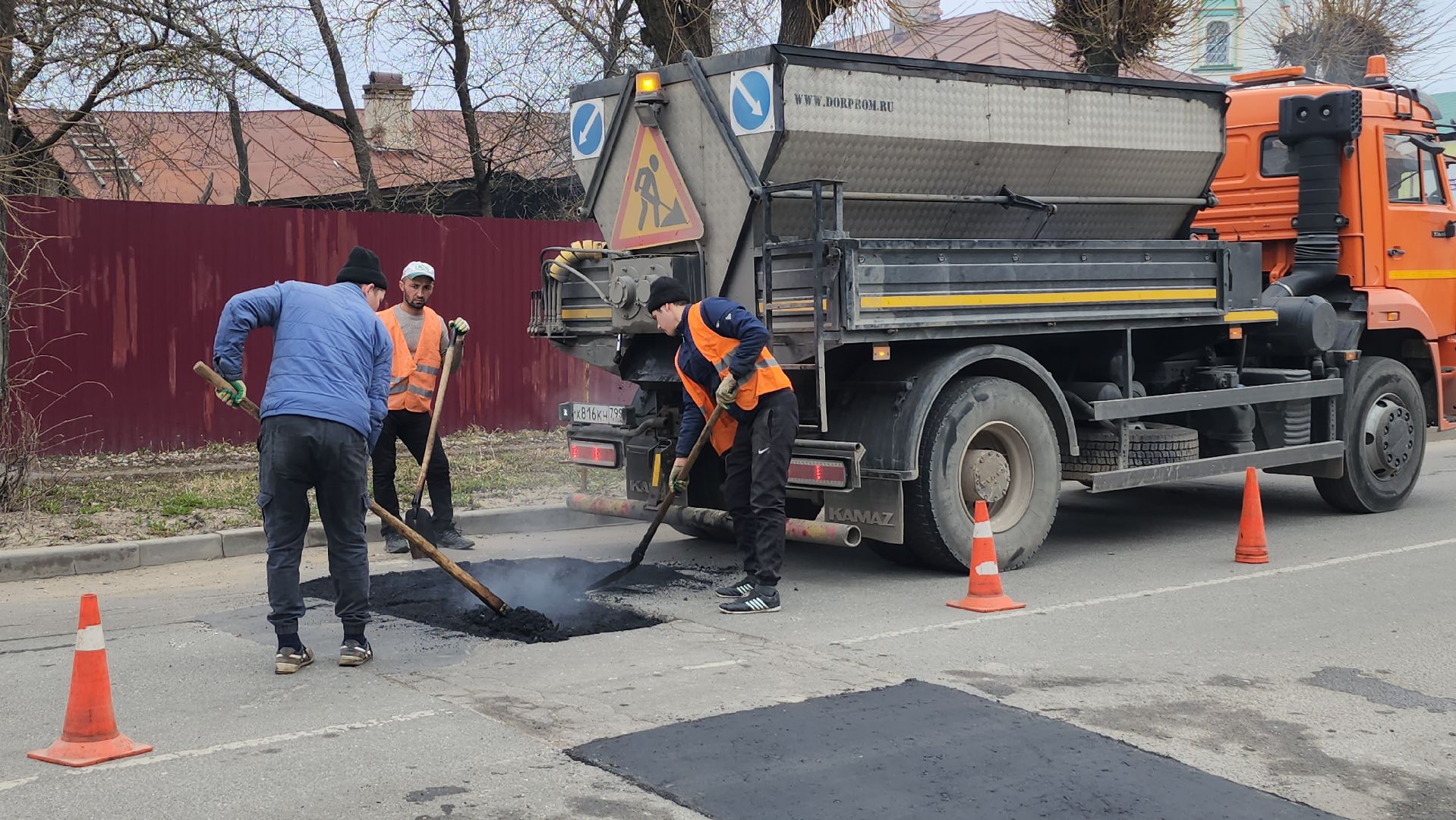 серпухов, улица карла маркса, ремонт дороги, комбинат благоустройства, асфальт,