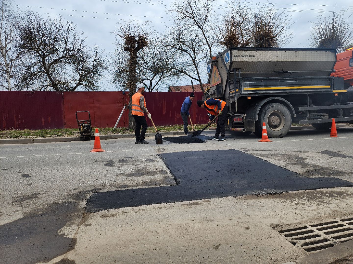 серпухов, улица карла маркса, ремонт дороги, комбинат благоустройства, асфальт,