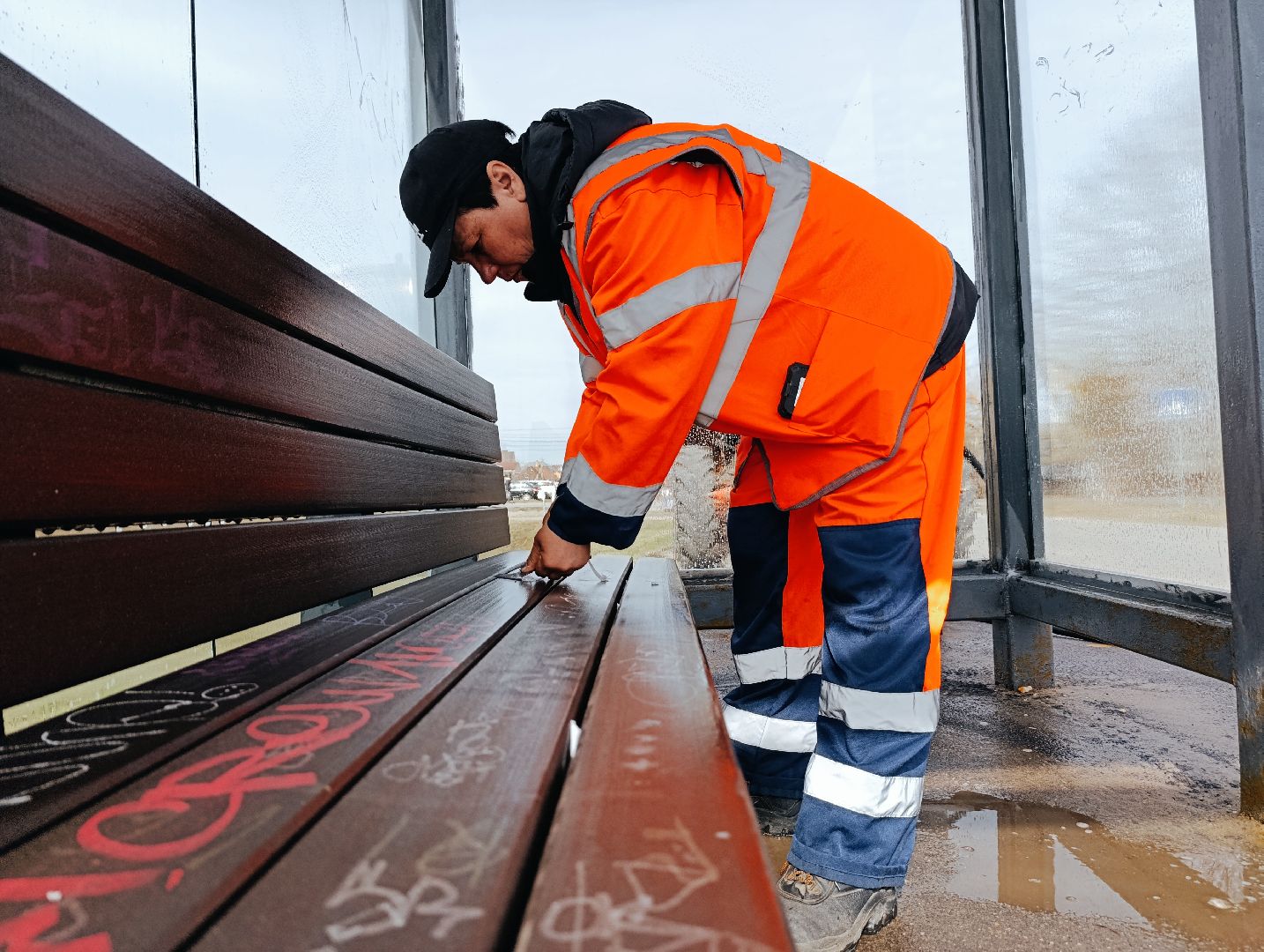 Бронницы, Влажная уборка остановок, месяц чистоты и благоустройства,