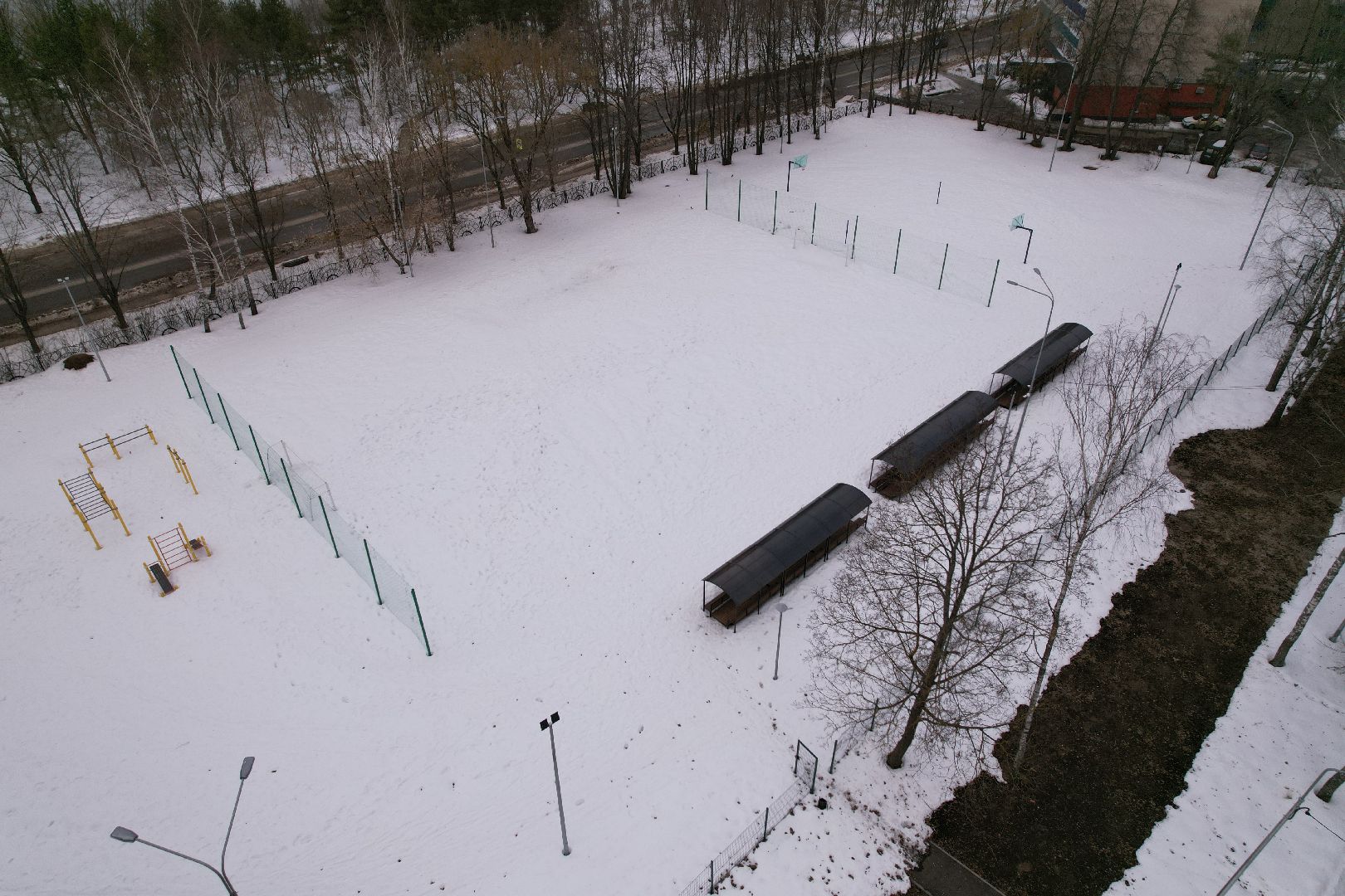 видео с коптера, стадион, спорт, дубна,