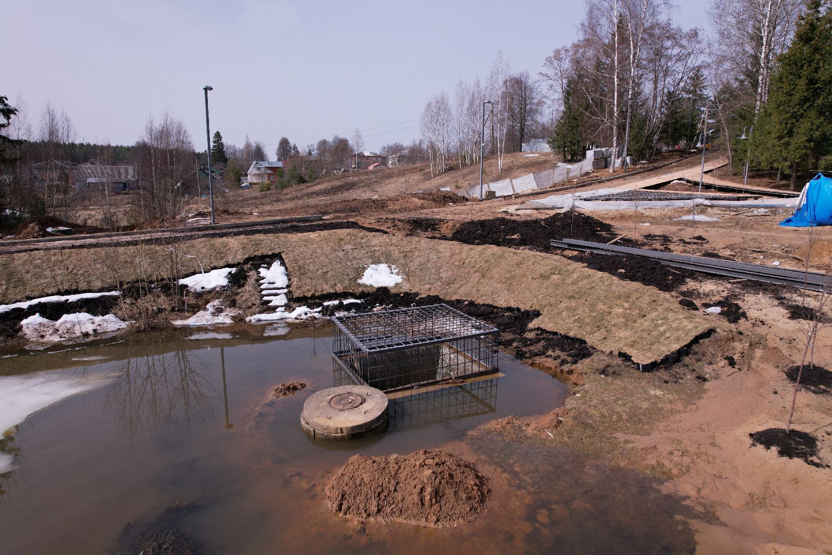 видео с коптера, плотина, благоустройство,