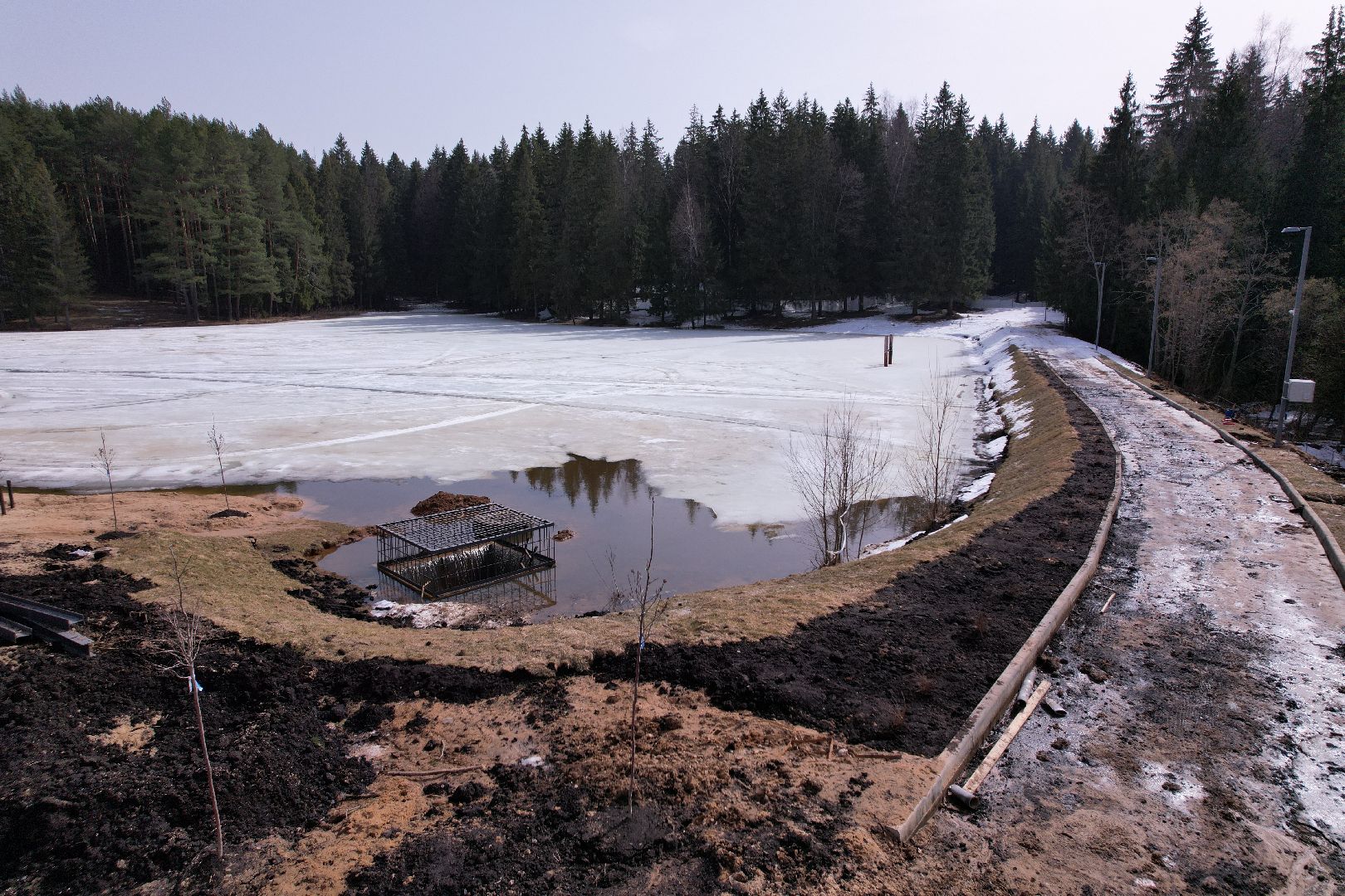 видео с коптера, плотина, благоустройство,