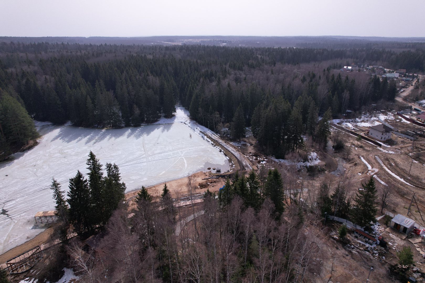 видео с коптера, плотина, благоустройство,