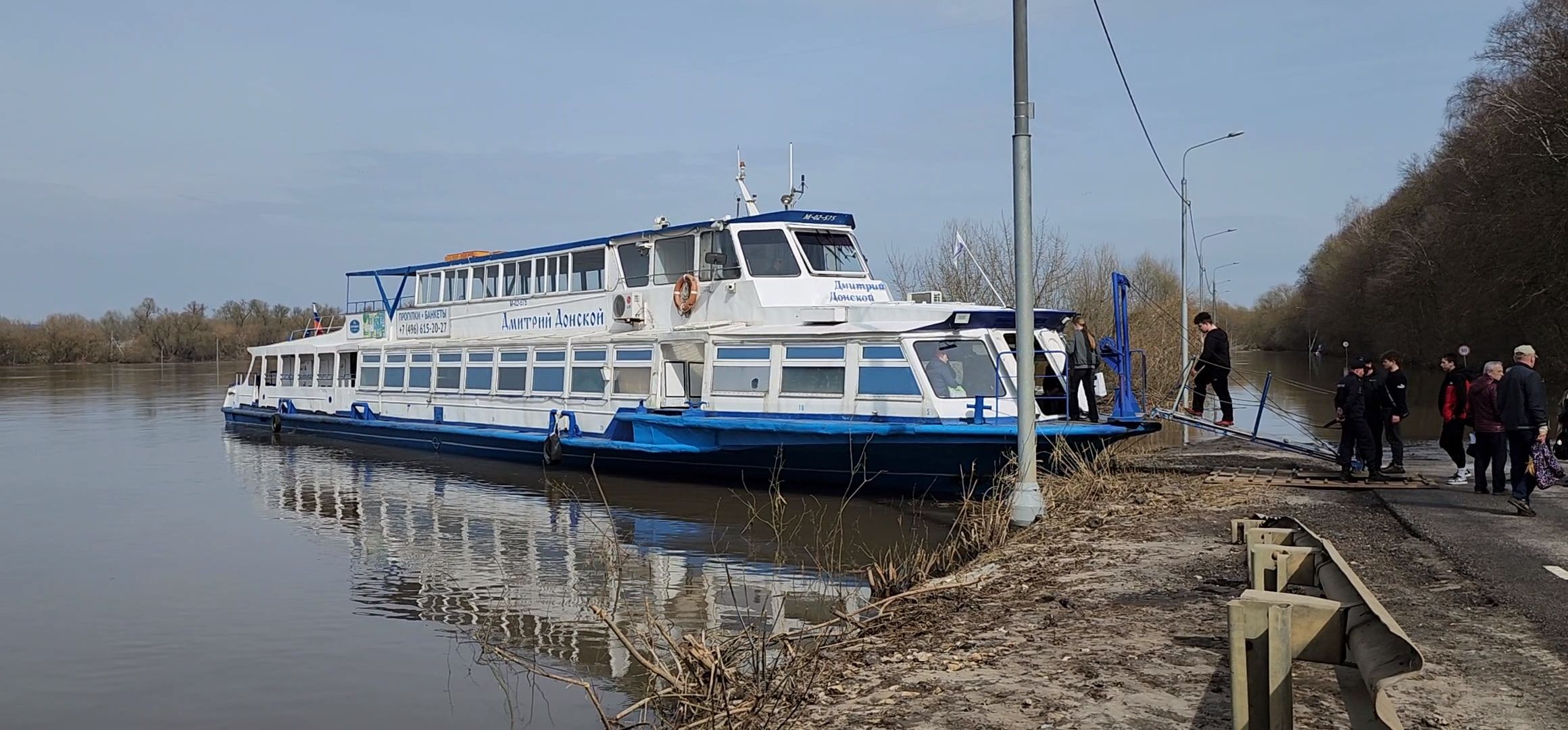 Коломна, Озеры, паводок, разлив реки, теплоход,