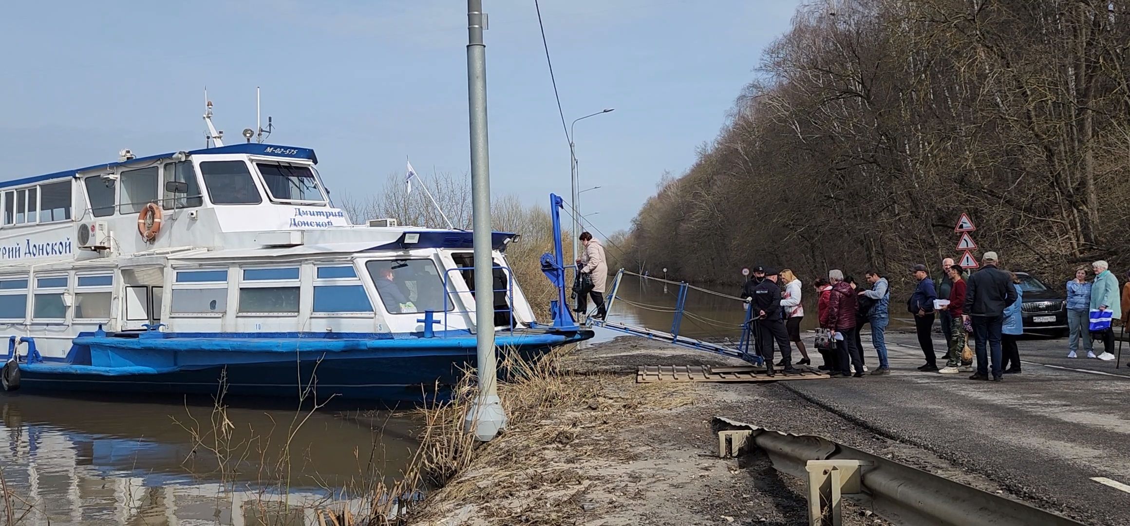 Коломна, Озеры, паводок, разлив реки, теплоход,