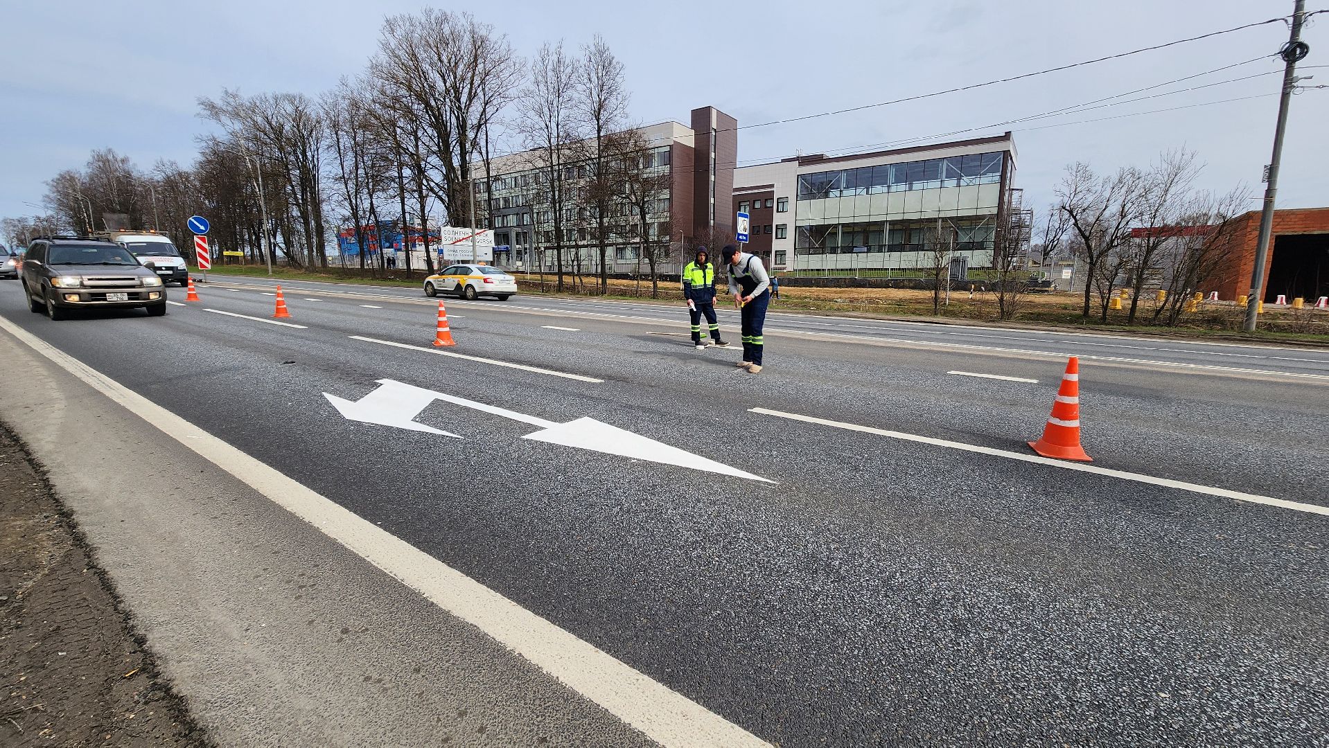Солнечногорск, ленинградское шоссе, Дороги, Разметка,