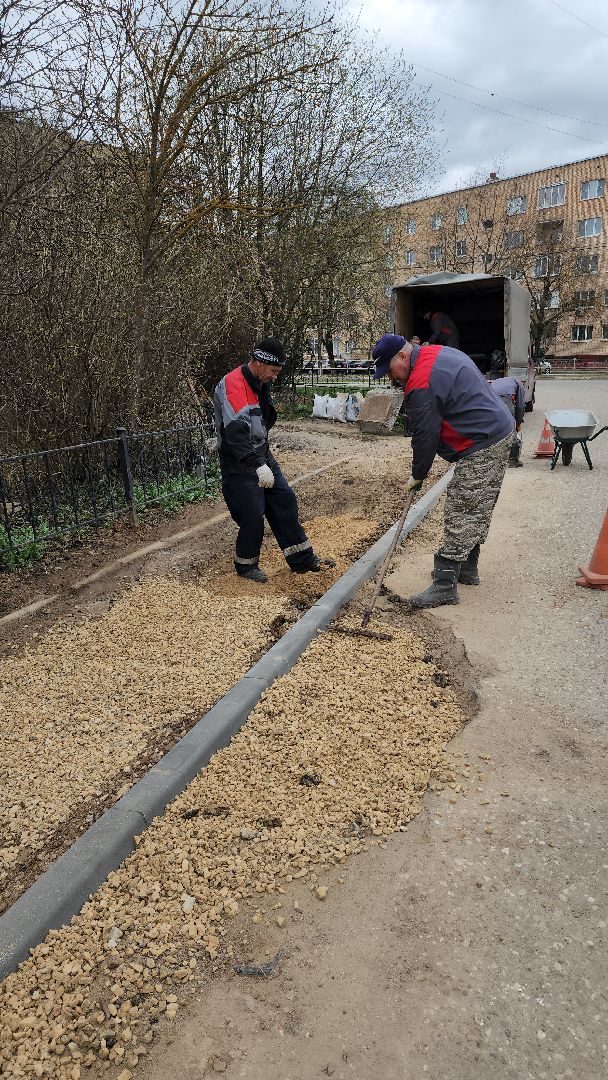 Руза, ремонт дорог, пешеходная дорожка, ремонт пешеходной дорожки, дорожные службы, дорожные работы, рузский городской округ,