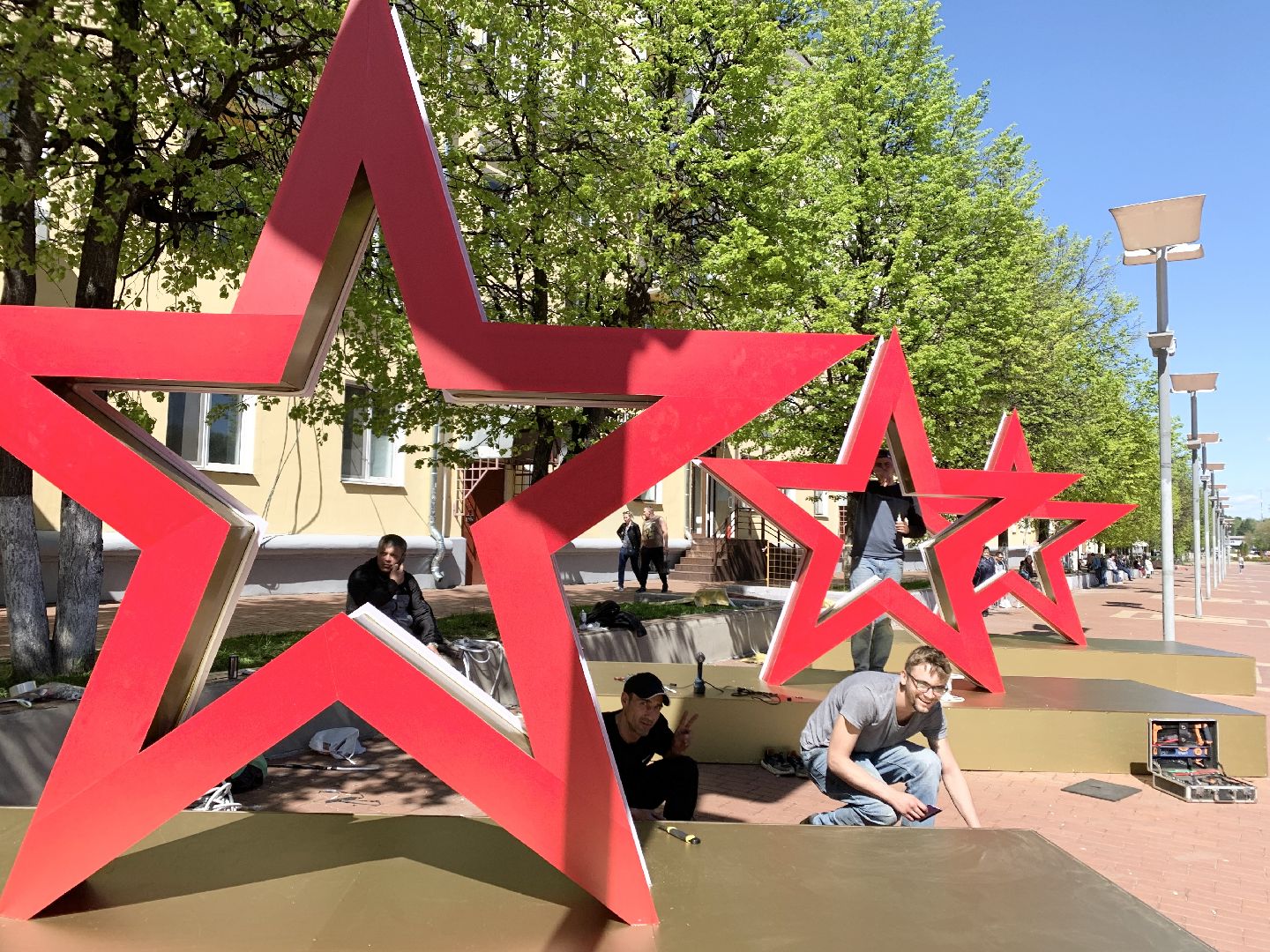 Балашиха, Подмосковье, День Победы, украшение города, Флаги,