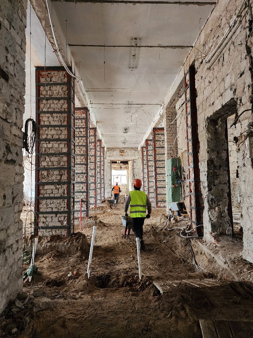 Стяжка пола, Дубна, Капремонт, Школа, Новый этап,