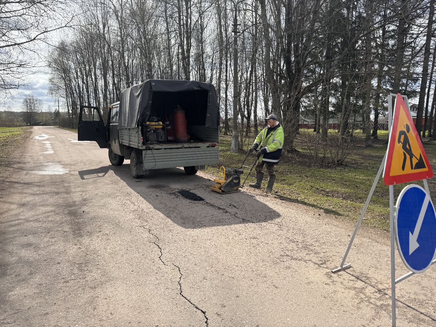 шаховская, дорожные работы, ямочный ремонт,